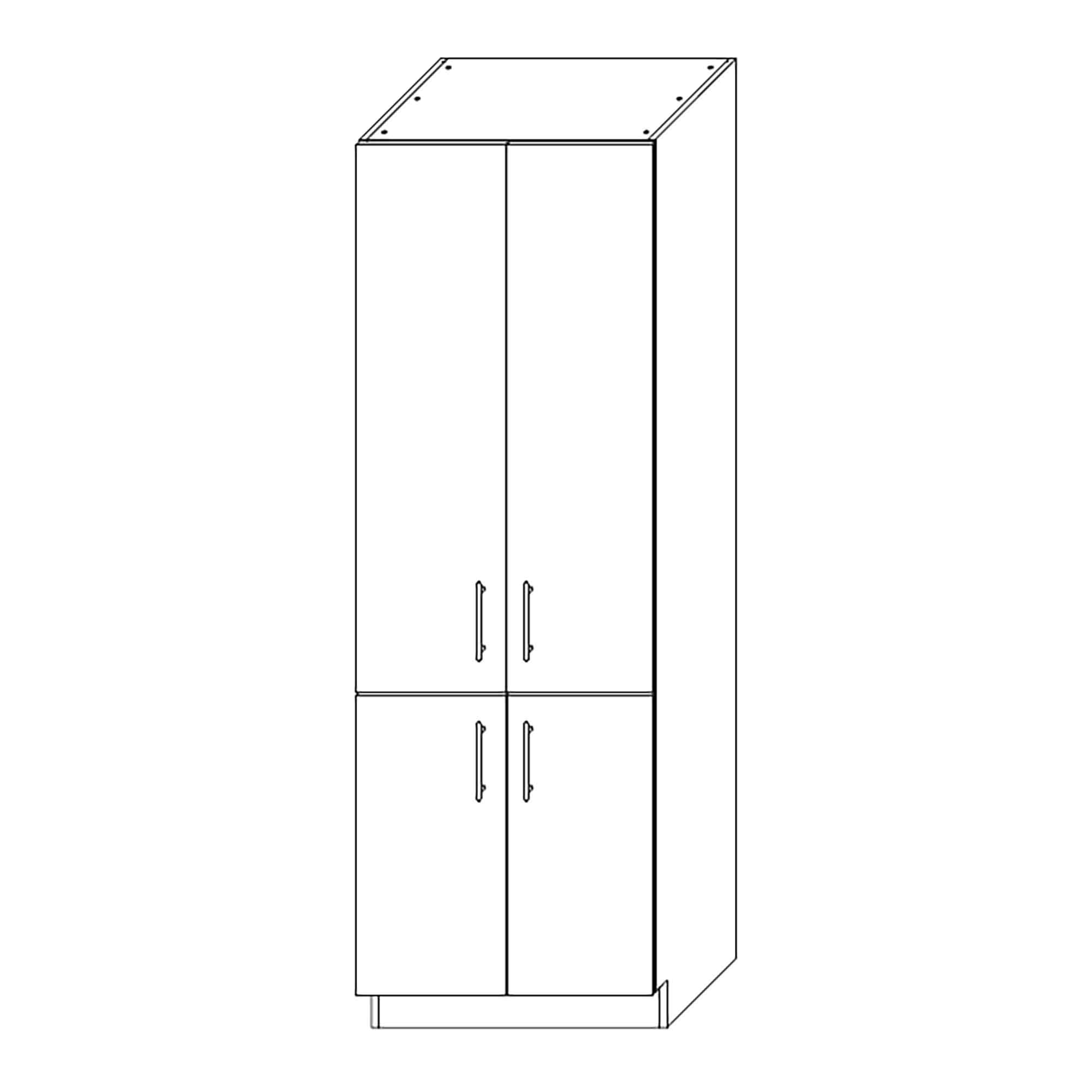 Garde mangés 4 portes, 5 tablettes, 24'', noir mat