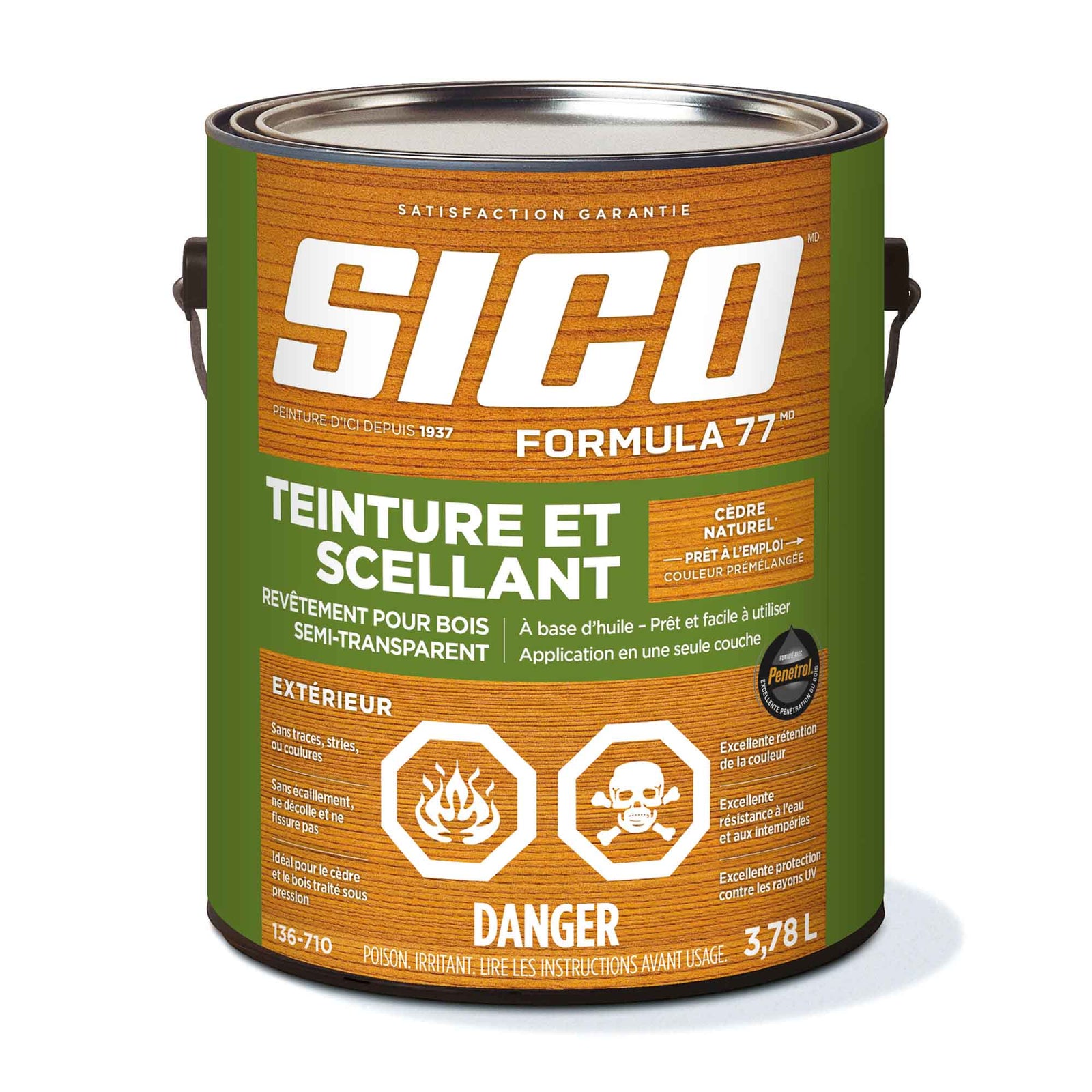 Teinture extérieure Formula 77, cèdre naturel, 3,78 litres