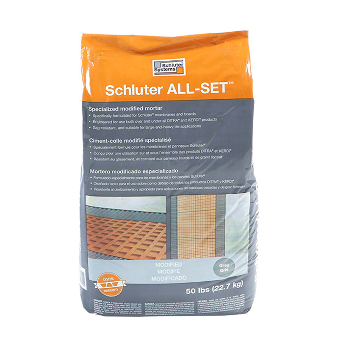 Sac de mortier Allset Spec, gris, 50 lb