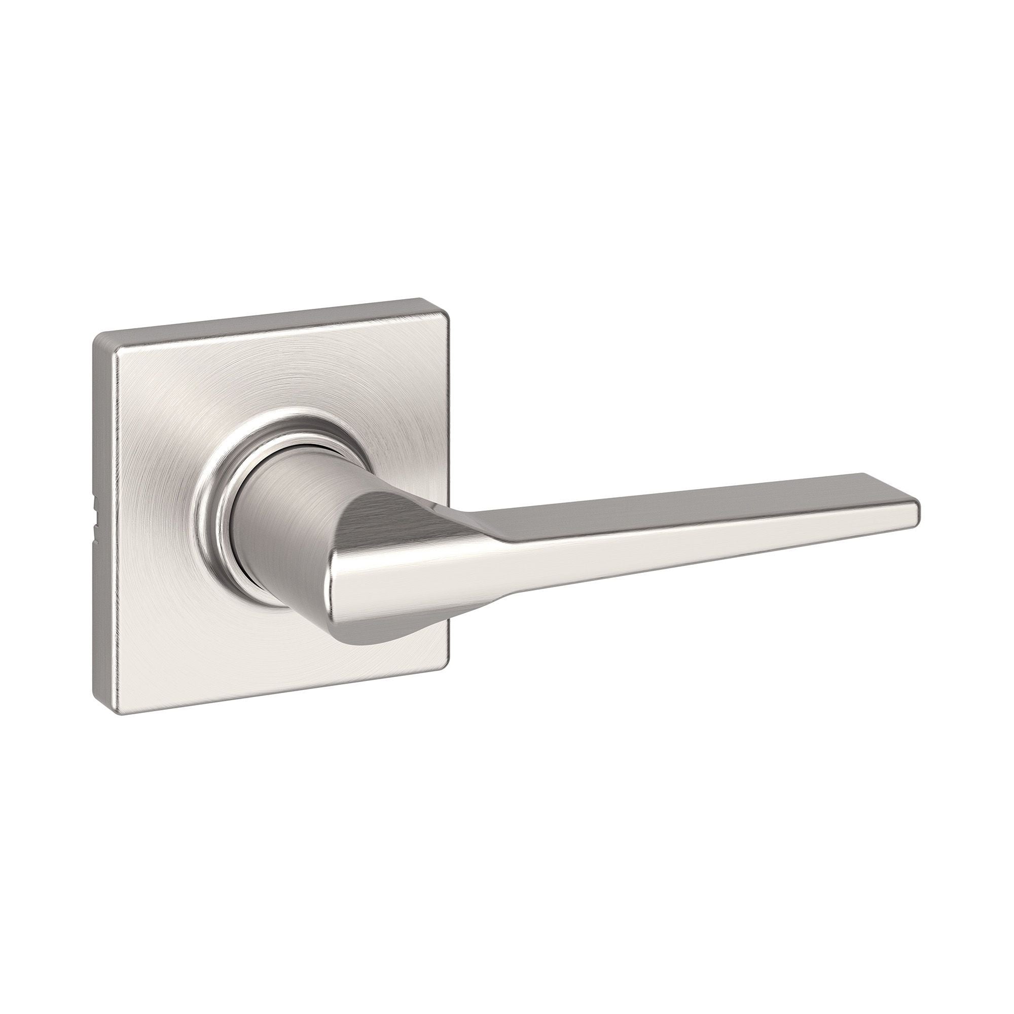 Poignée de passage Holis avec rosette carrée, nickel satiné