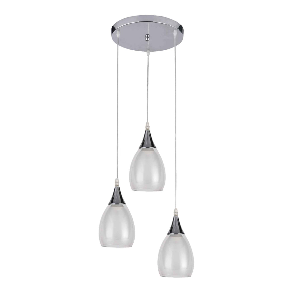 Luminaire suspendu blanc à 3 lumières de la collection Repley, 9,8&quot; x 67,4&quot;