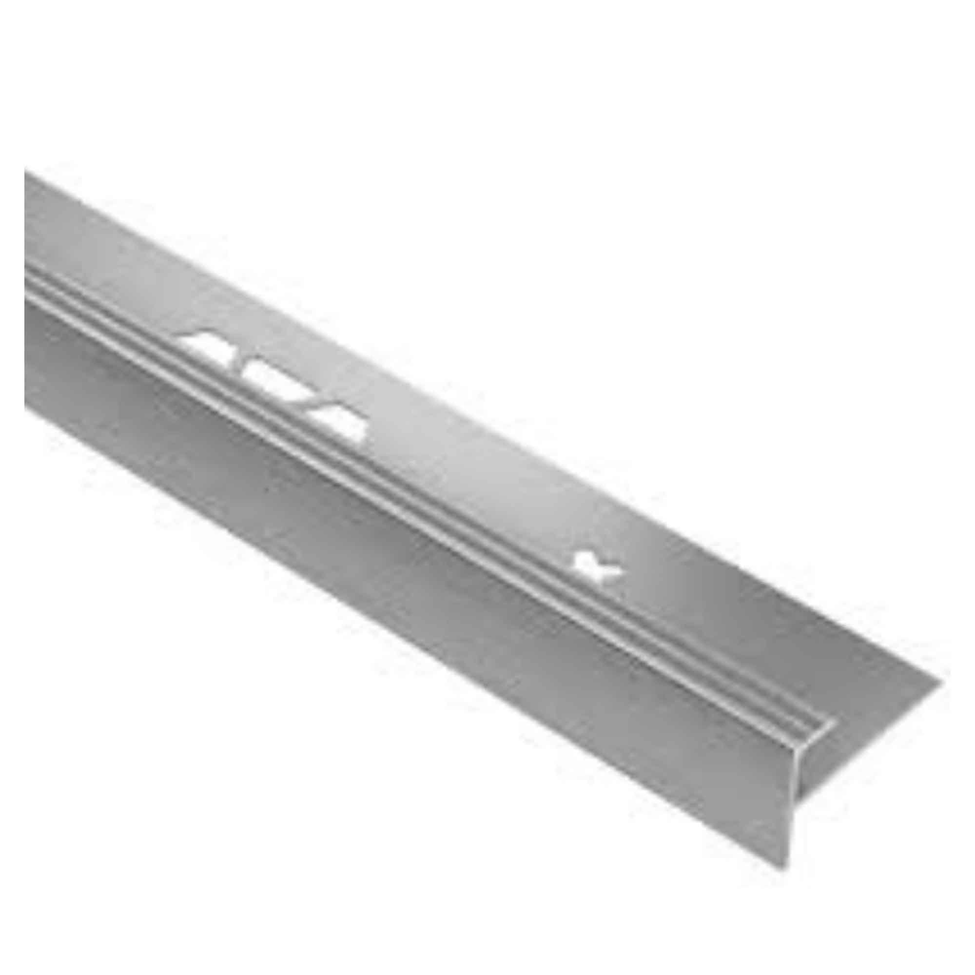 Moulure profilée de nez de marche VINPRO-STEP en aluminium chromé brossé, 5/32''