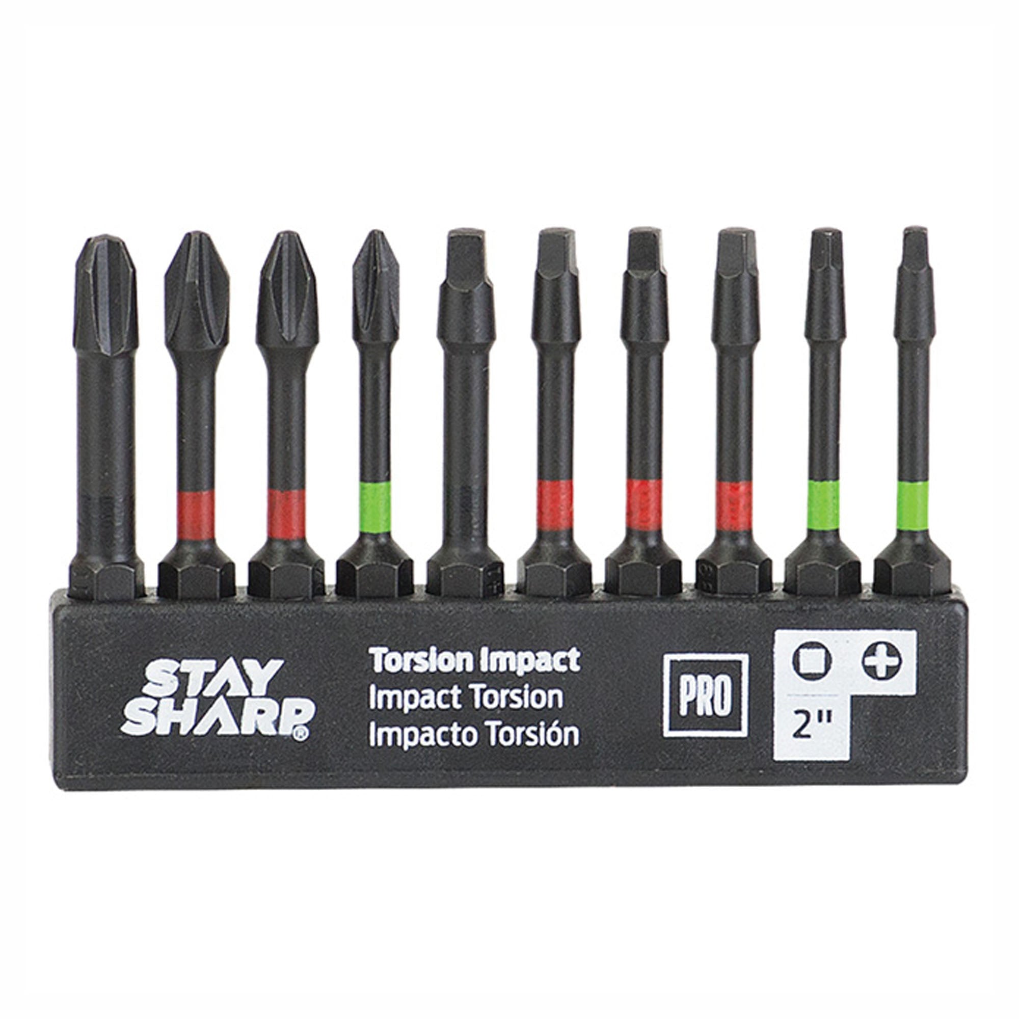 Embout clip pour visseuse à percussion, 2'', impact torsion, carré #2 (emballage de 10)