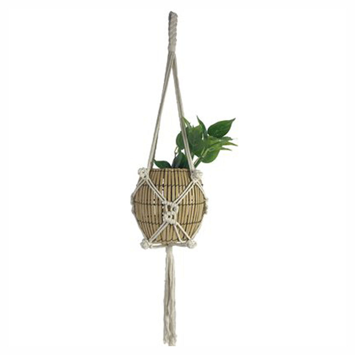 Cintre en macramé de coton, stylé 1902, naturel