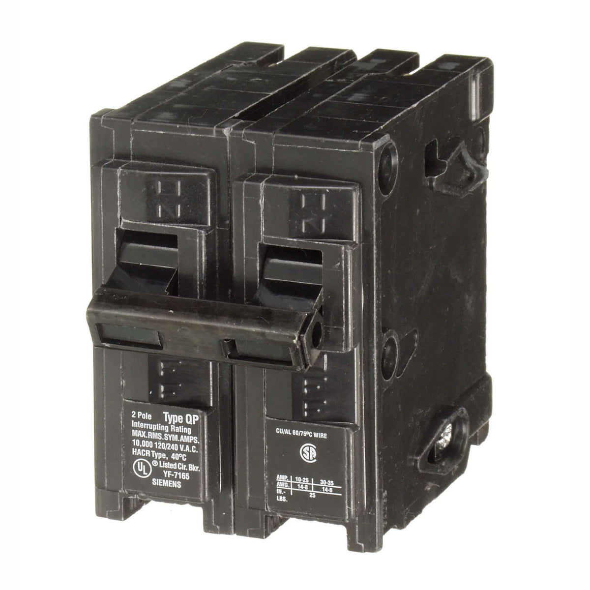 Disjoncteur bipolaire Q noir , 30 A