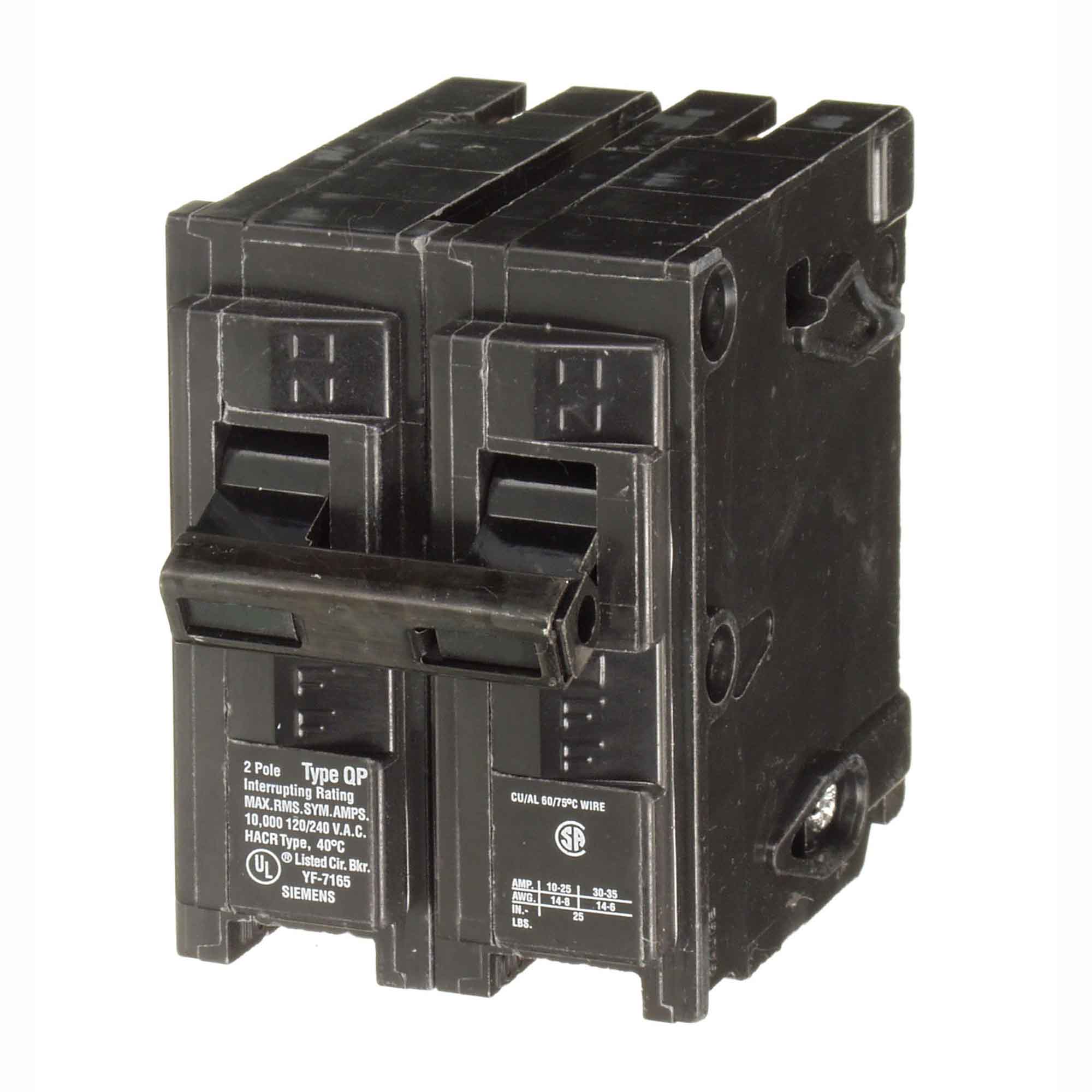 Disjoncteur bipolaire Q noir , 30 A