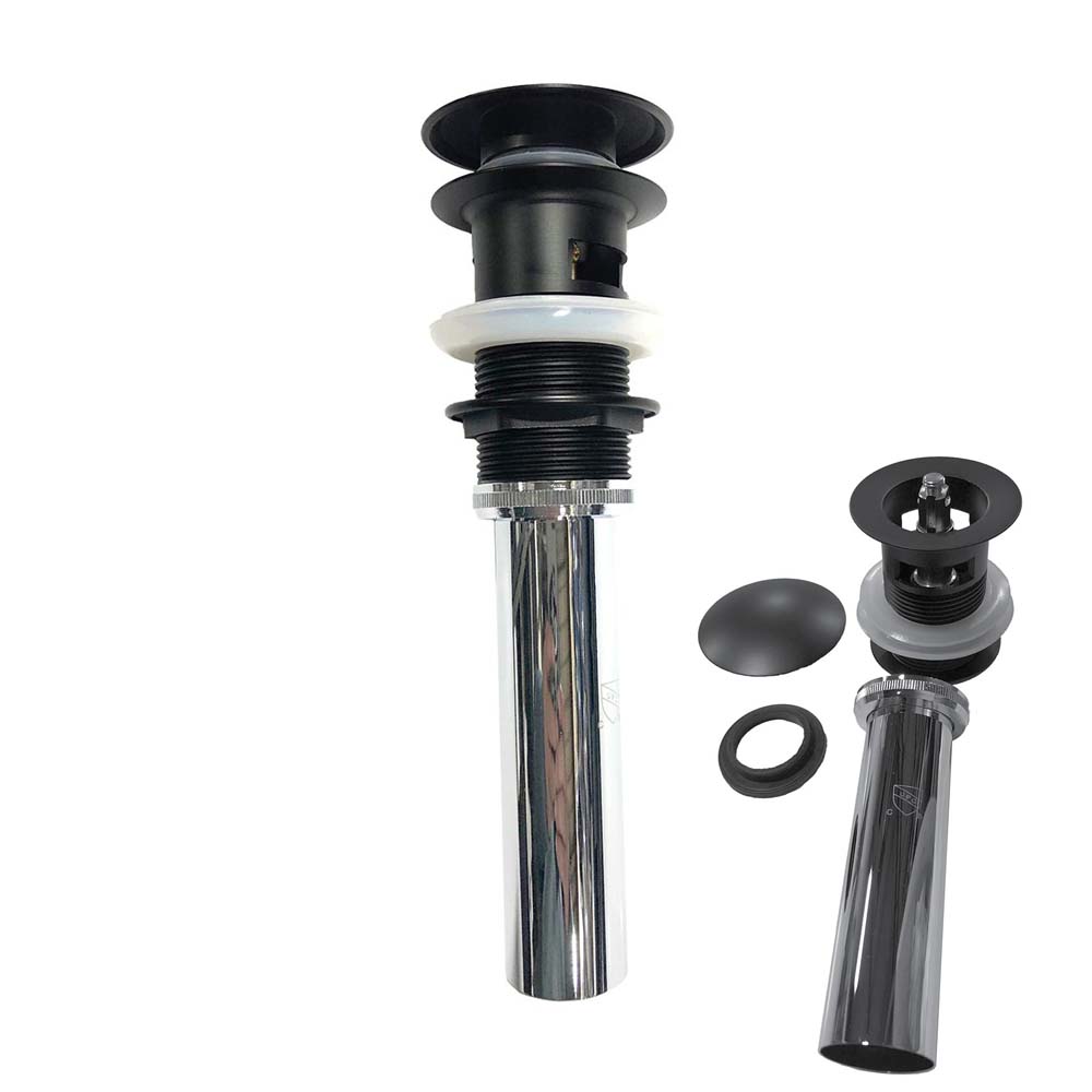 Renvoi de lavabo de style Pop-Up, fini noir mat