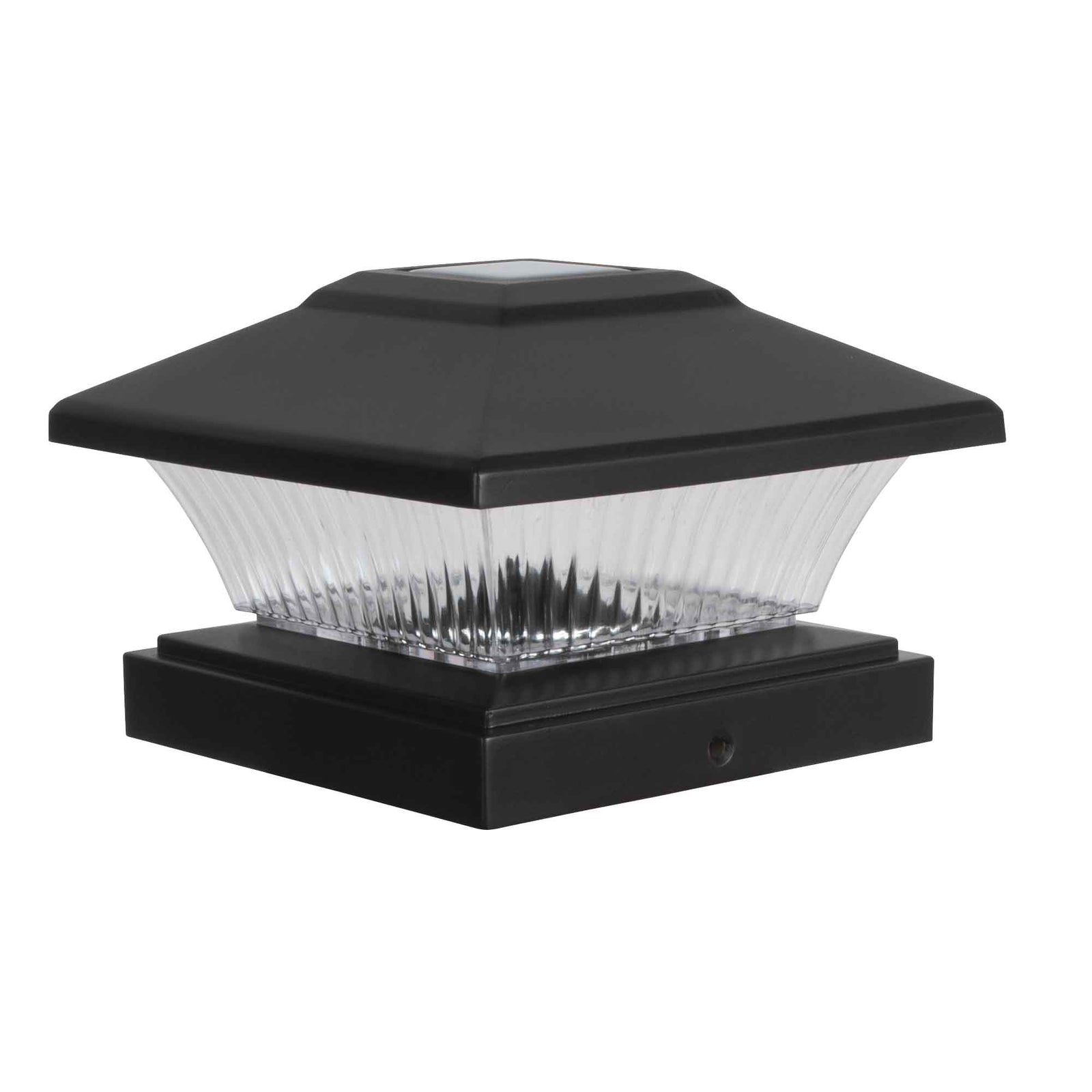 Capuchon de poteau solaire avec lentille en plastique, 4 unités