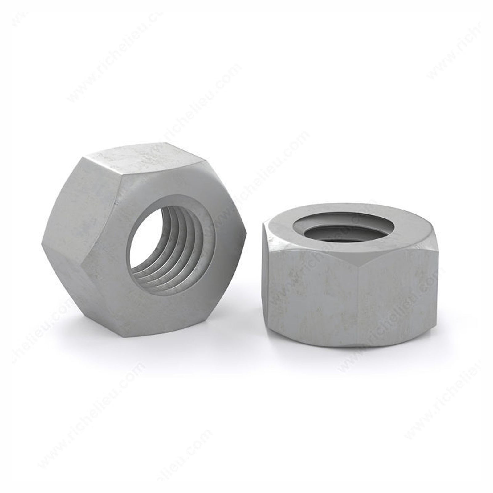 AA - Écrou hexagonal pour vis machine, acier galvanisé à chaud 3/8'' (emballage de 4)