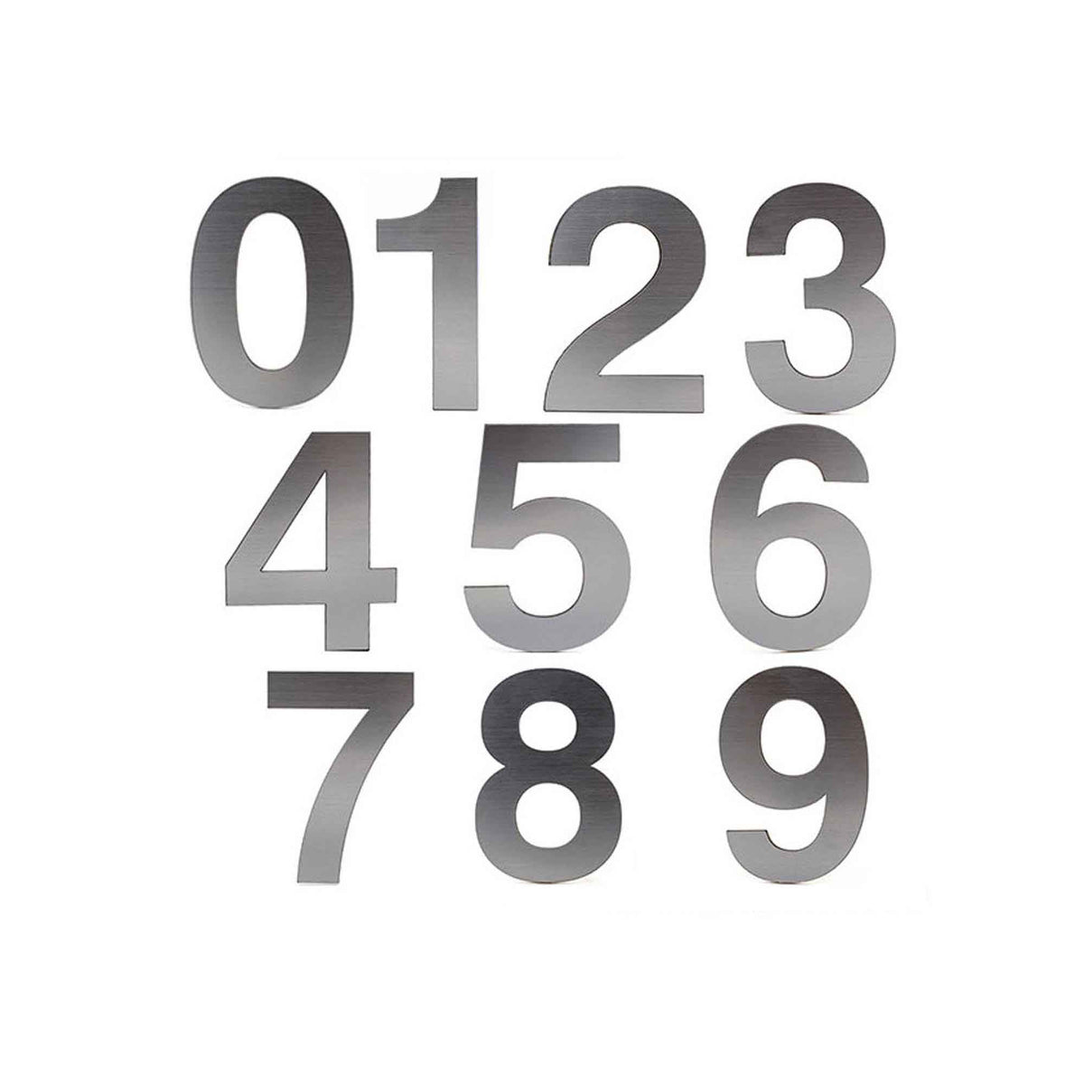 Chiffre autocollant en Plexiglas, fini aluminium, 4'', #6