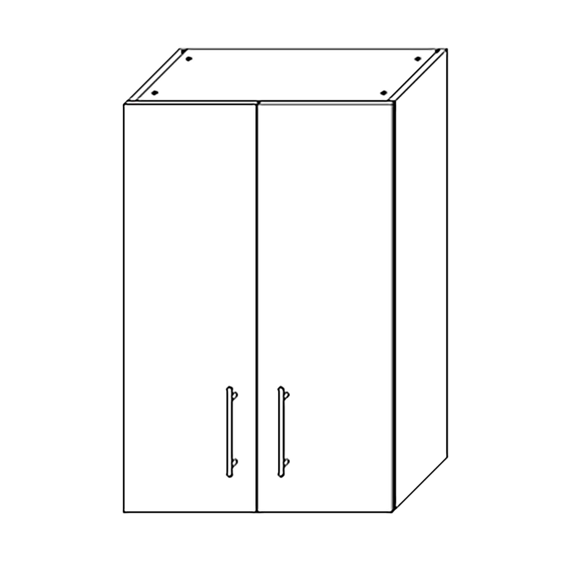 Caisson haut d'armoire 2 portes, 2 tablettes, 24'', noir mat