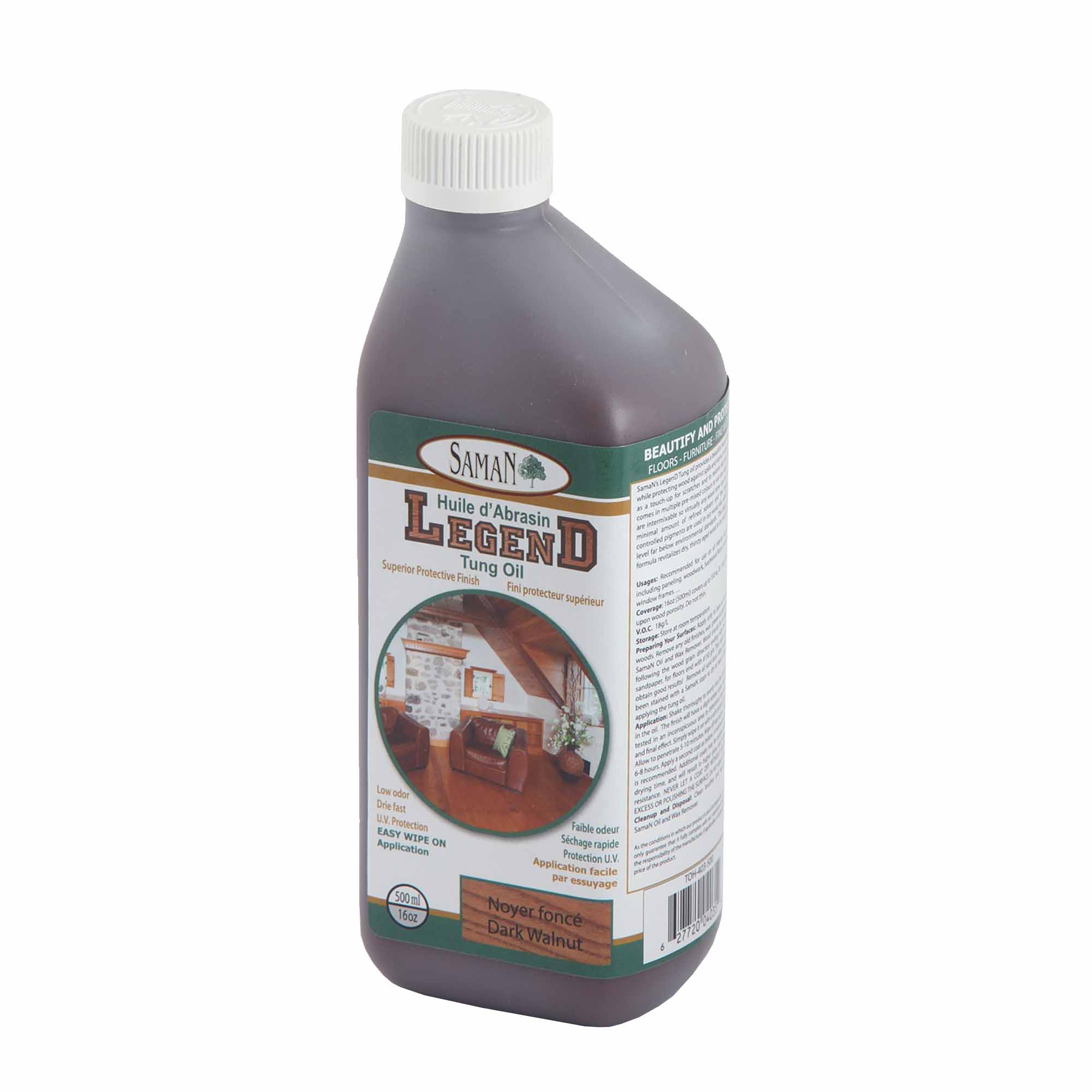 Huile protectrice d'Abrasin Noyer Foncé, 500 ml