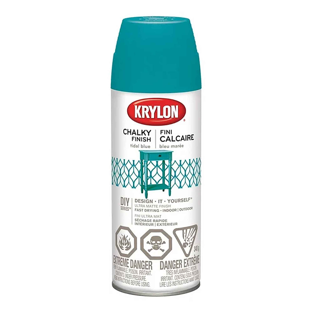 Peinture Aérosol Krylon Crayeus, bleu marée, 340 gr