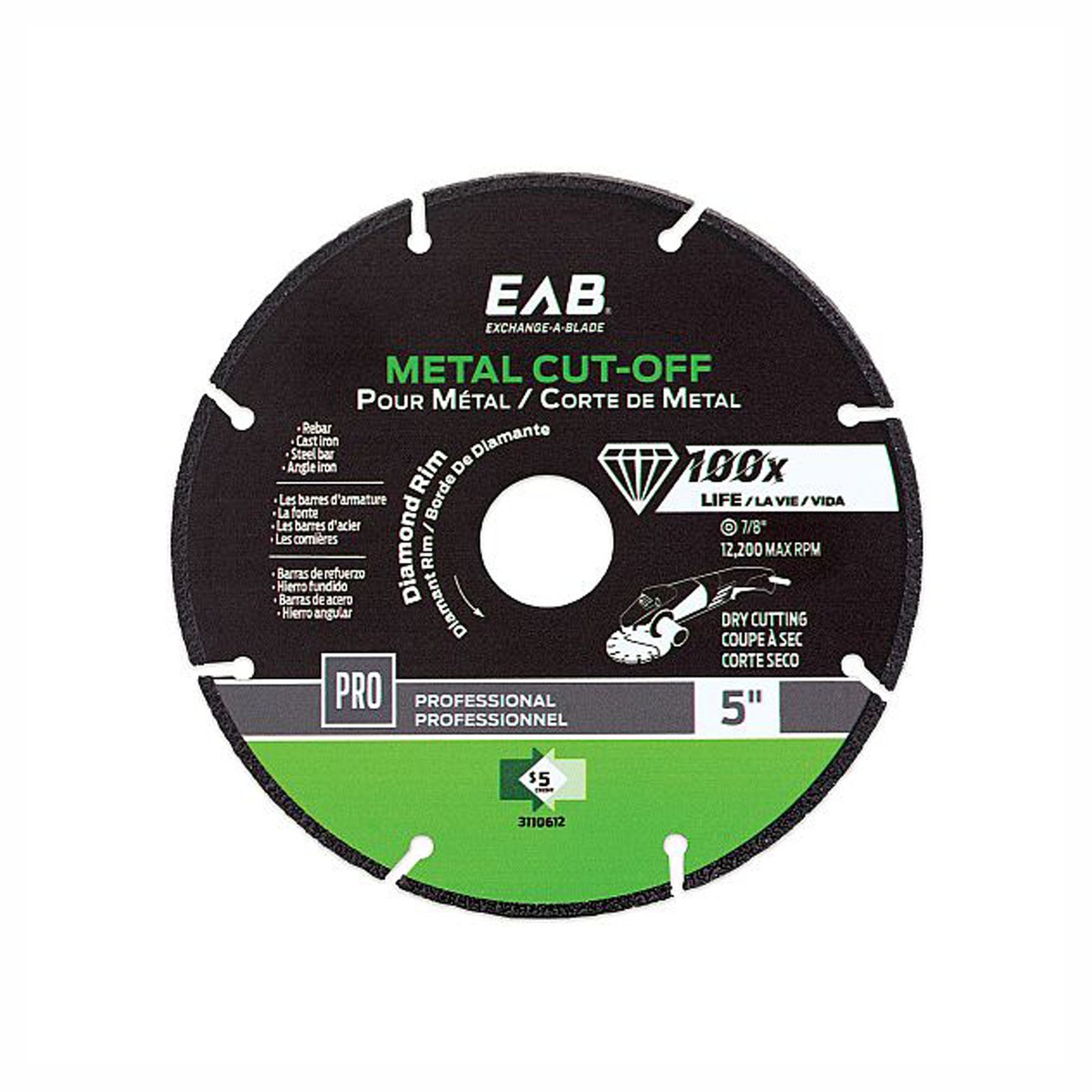 Lame de scie au diamant, turbo construction pro, 5''