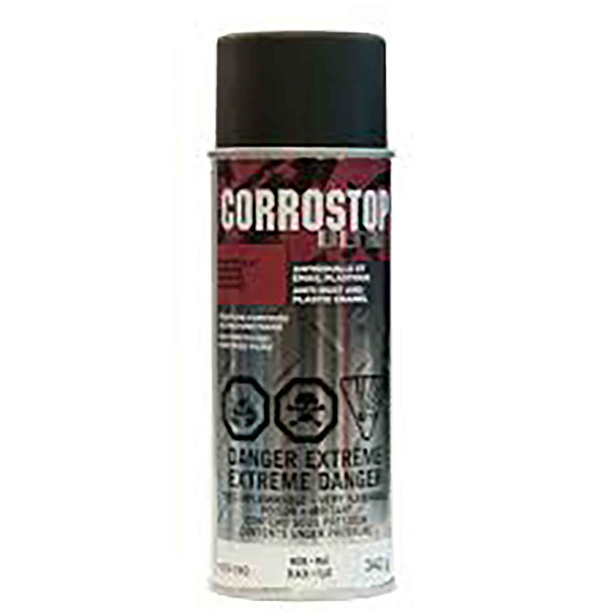 Peinture aérosol Corrostop, antirouille, noir mat, 340 gr