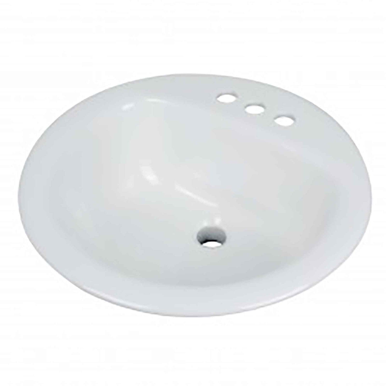 Lavabo en porcelaine, 3 trous, 4'' centres, 19''