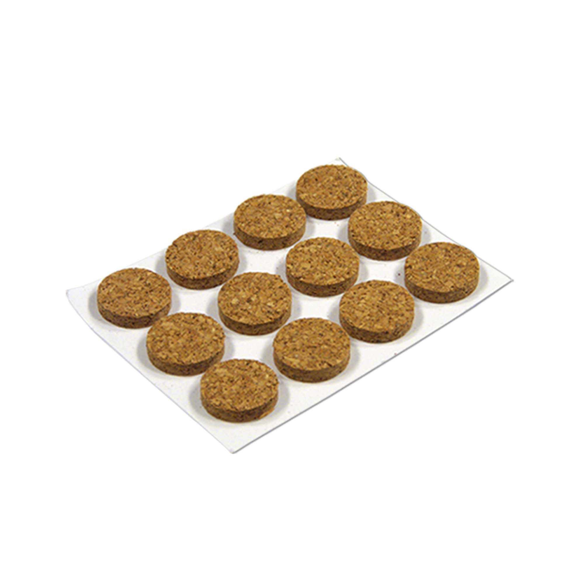 Coussinets ronds autoadhésifs en liège PRO-TEC de 1/2'', paquet de 12