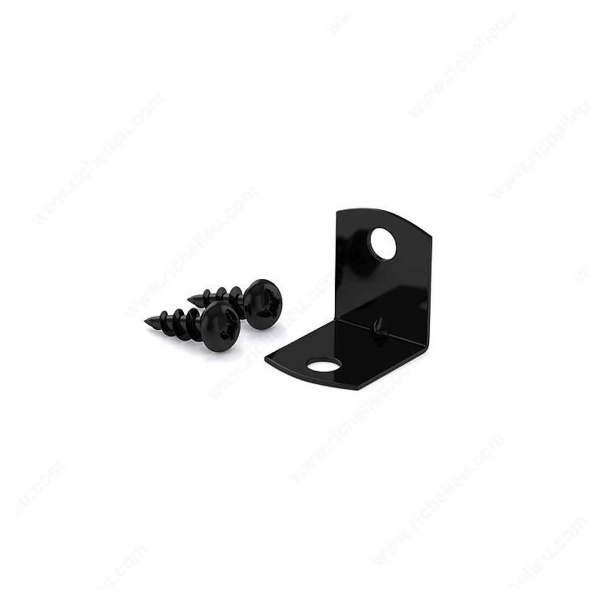 AA - Équerre de coin carré avec vis, noir, 3/4'' x 3/4'' (emballage de 4)