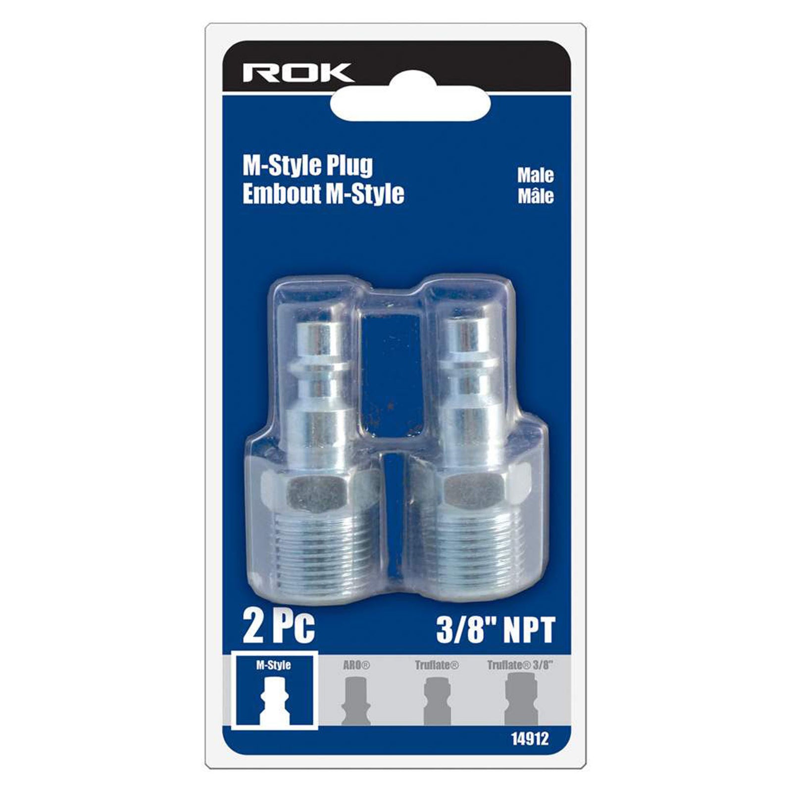 Embout de style M, mâle 3/8'' NPT (emballage de 2)