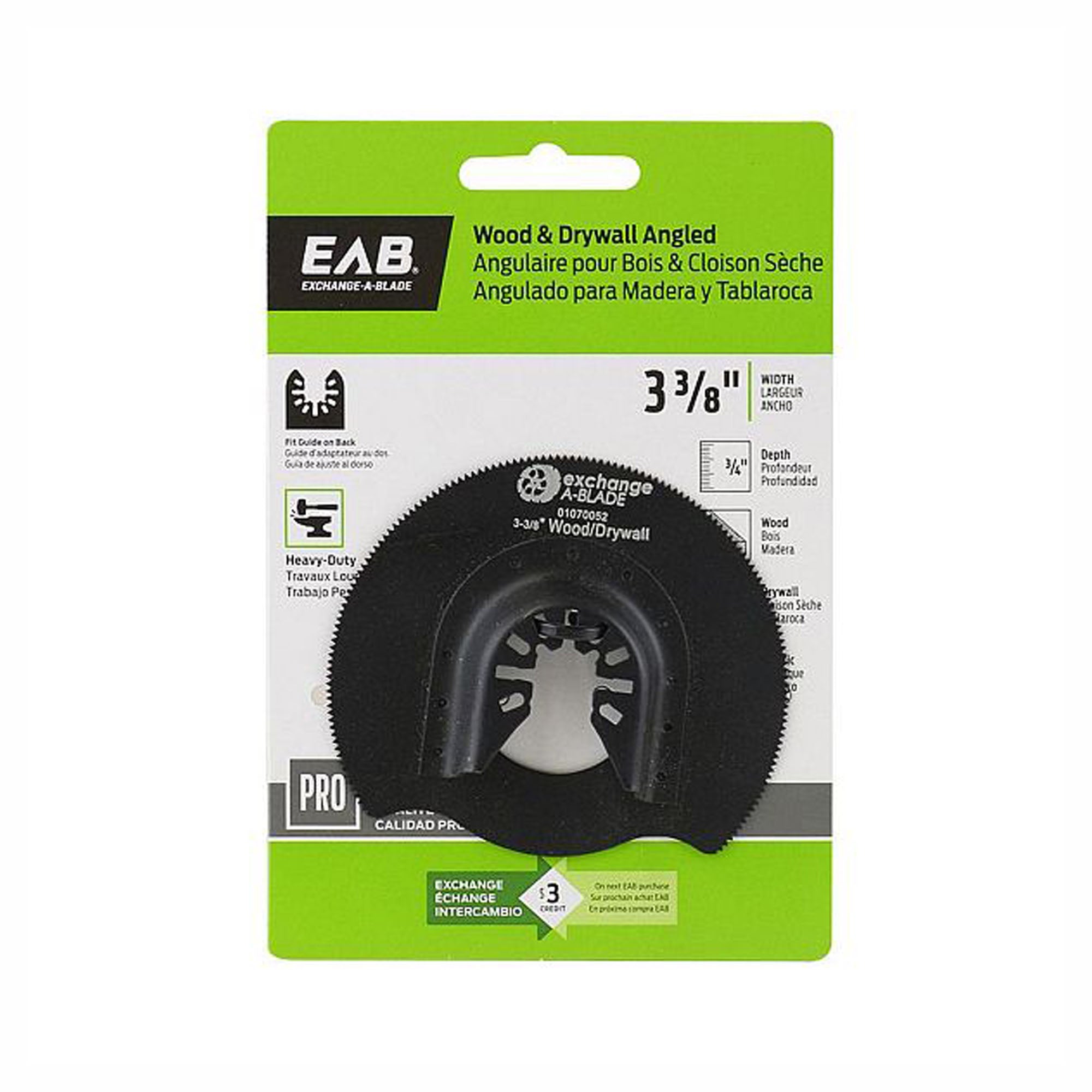 Lame de scie oscillante pour le bois & cloisons sèches, 3-3/8''