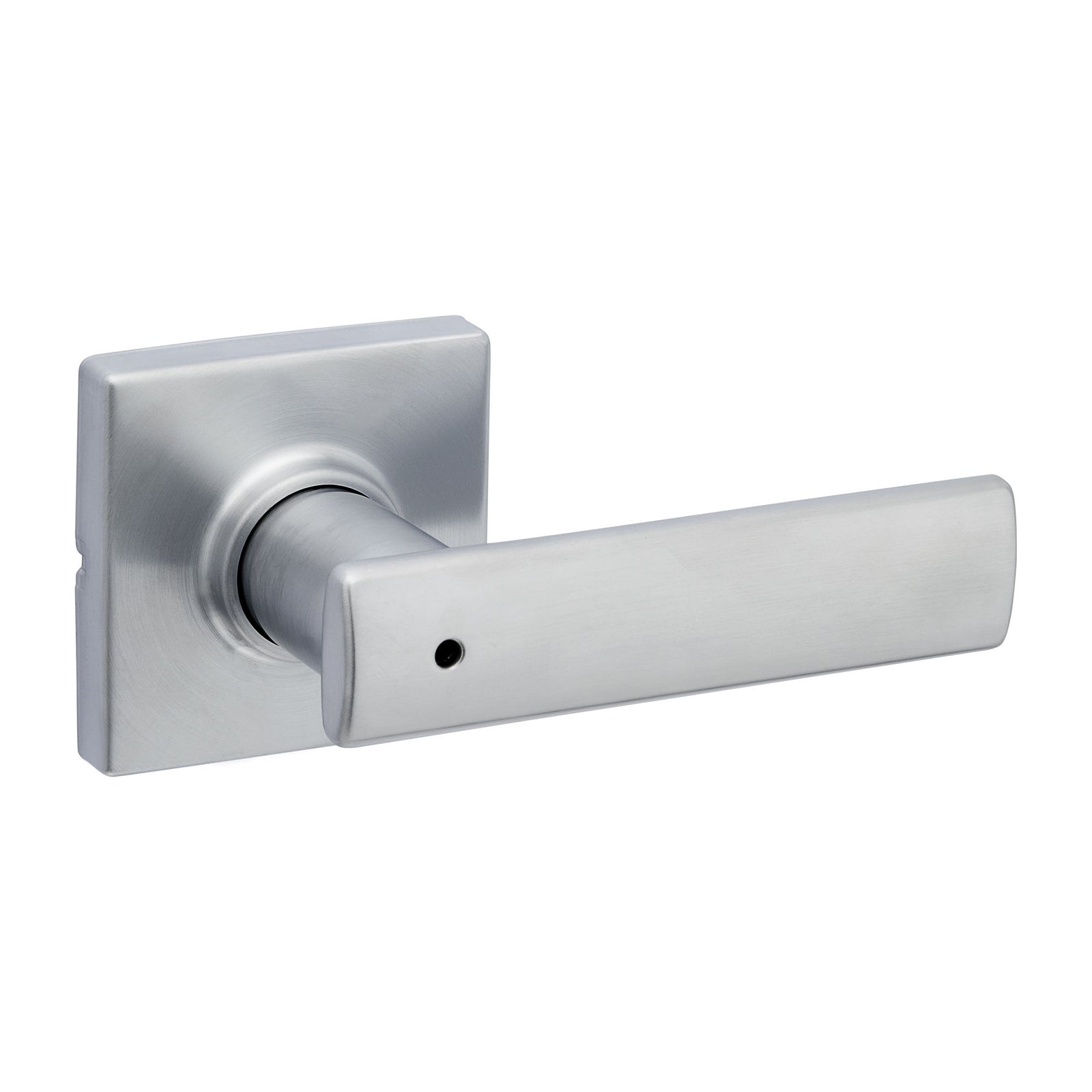 Poignée privée Breton avec rosette carrée, chrome satiné