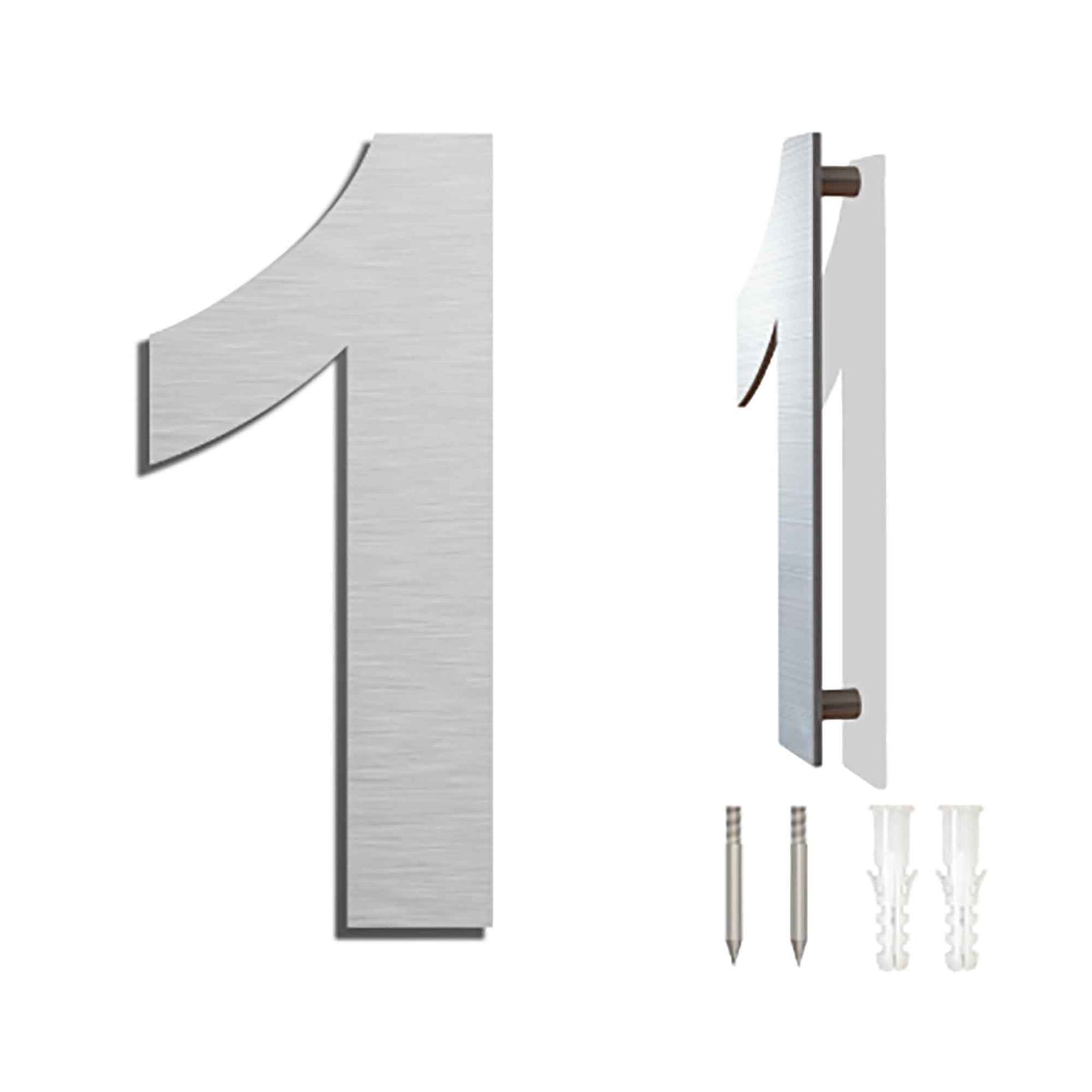 Chiffre d'adresse civique 9'', aluminium, #1