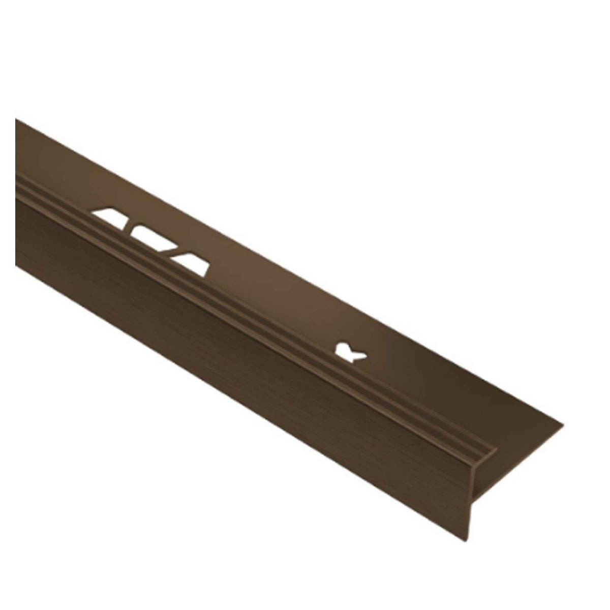 Moulure profilée de nez de marche VINPRO-STEP en aluminium bronze brossé, 5/32''