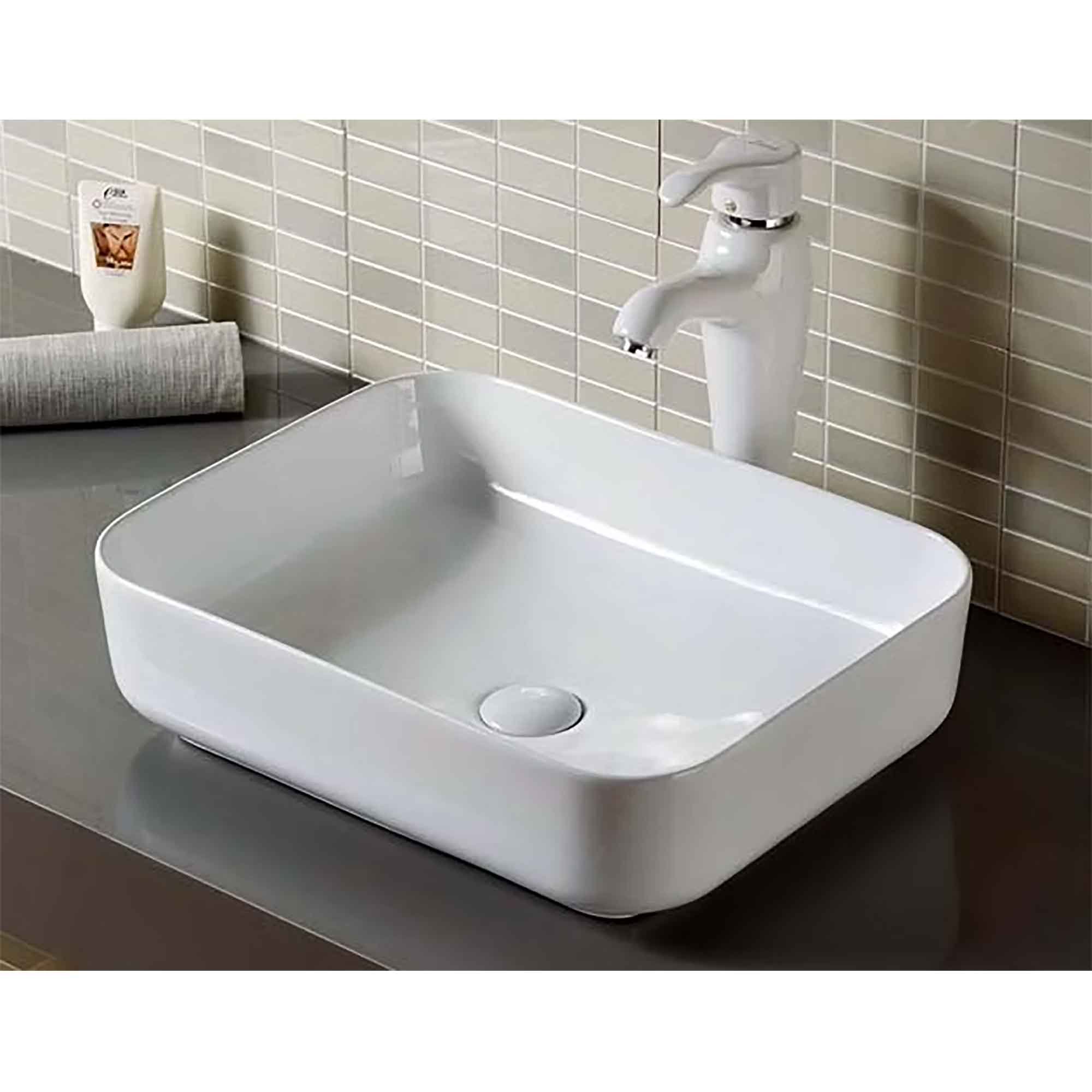 Lavabo vasque 18'' x 14'' x 5''. Blanc