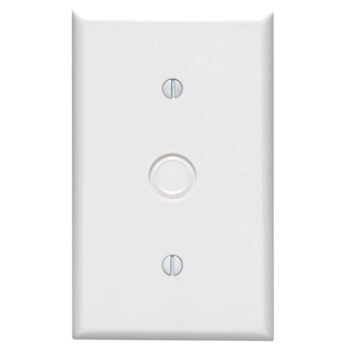 Plaque murale pour câble téléphonique avec trou de 0,406&quot;, blanc