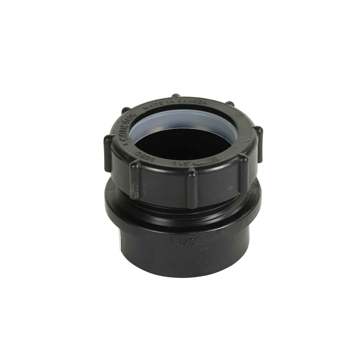 Adaptateur de siphon mâle ABS-DWV «mâle x écrou plastique», 1-1/2&quot;  