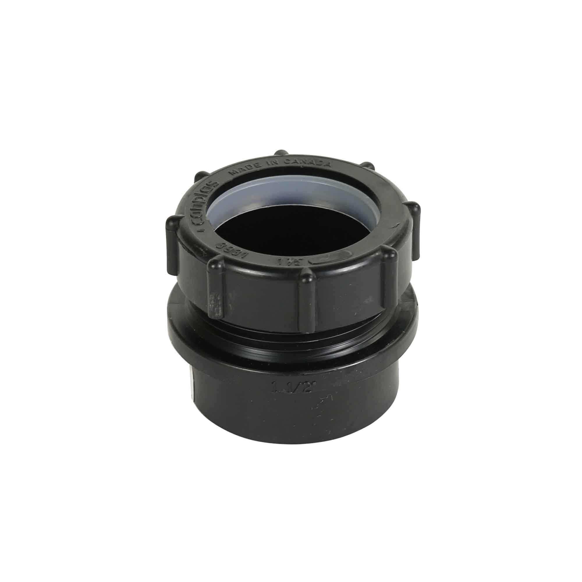 Adaptateur de siphon mâle ABS-DWV «mâle x écrou plastique», 1-1/2"  
