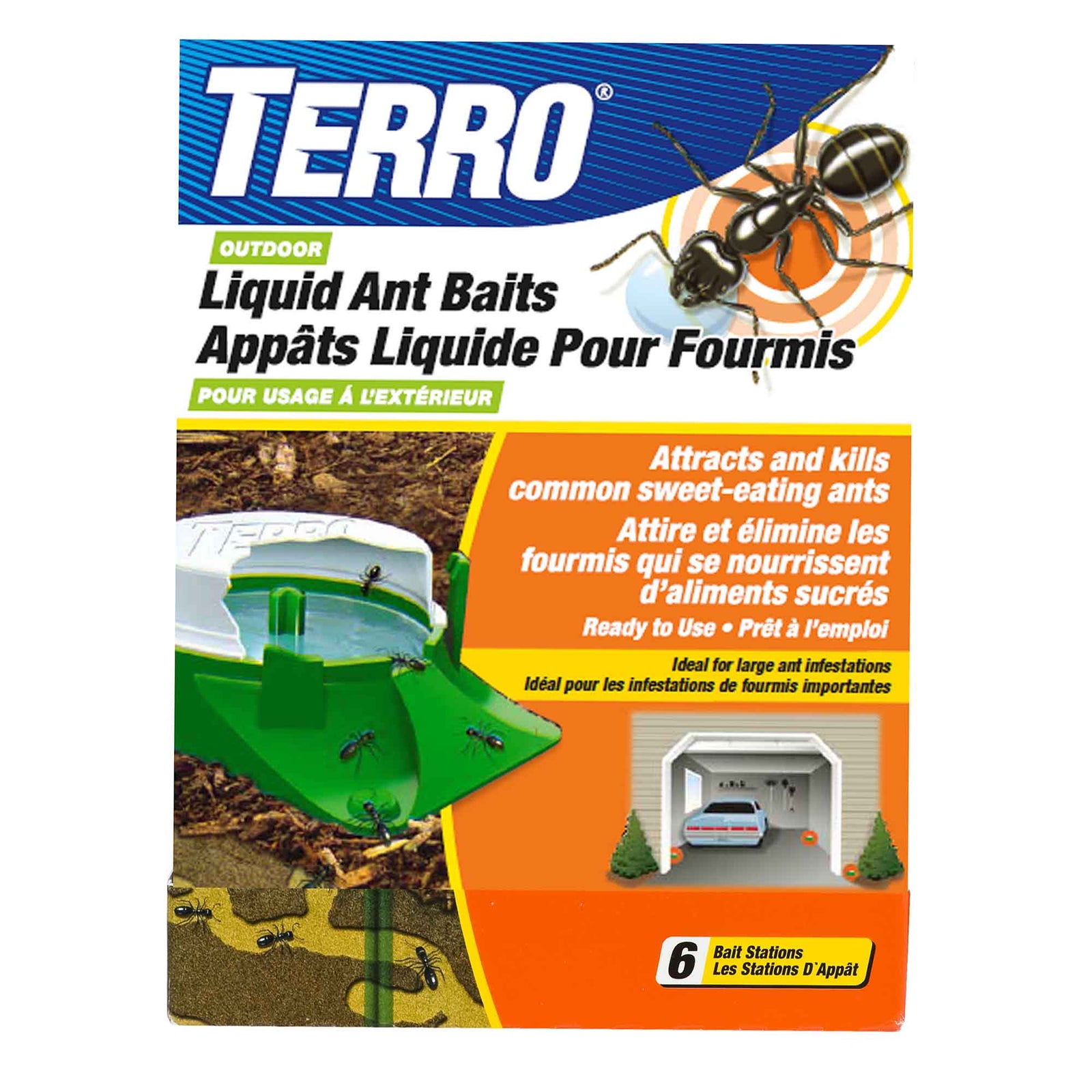 Appâts liquides pour fourmis à usage extérieur, 6 unités