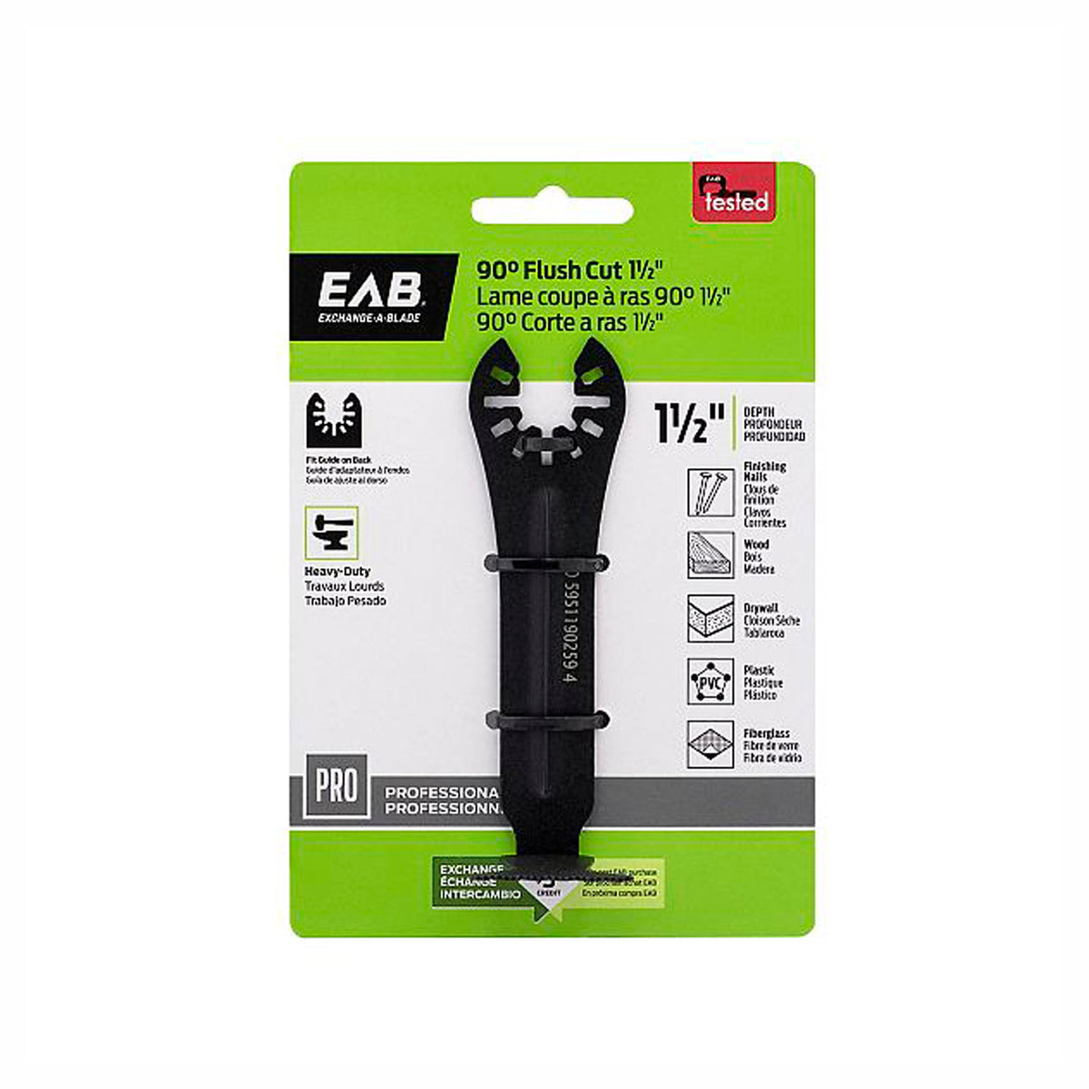 Lame de scie oscillante, coupe à ras 90 degrés, 1-1/2''