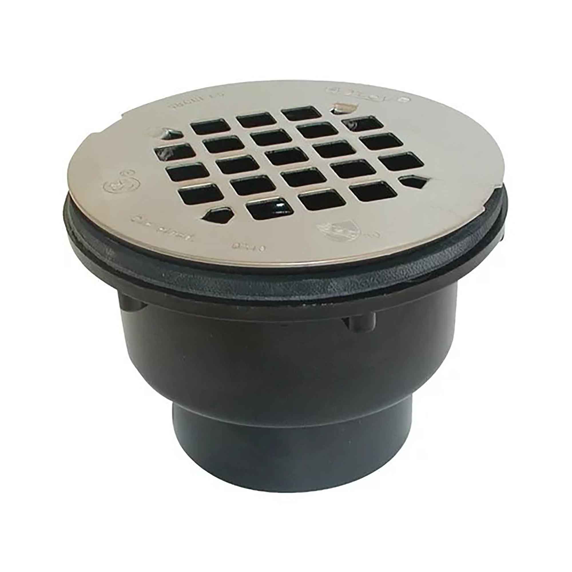 Drain de douche à souder au solvant avec grille en acier inoxydable, 2" / 4-1/4''