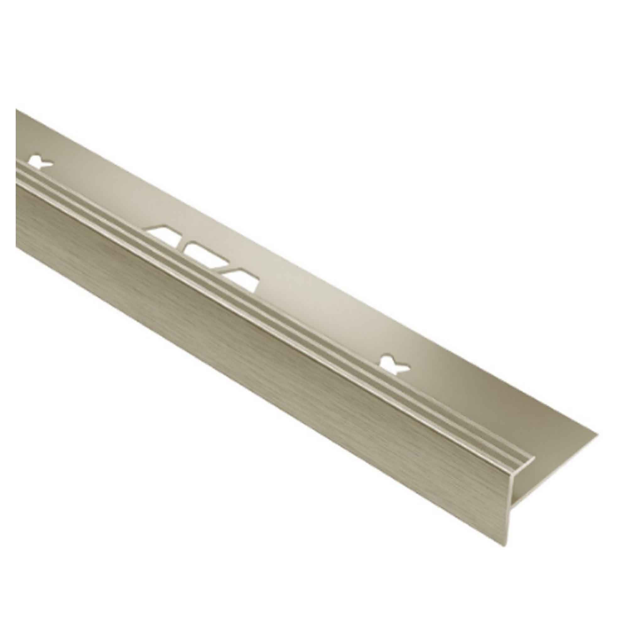 Moulure profilée de nez de marche VINPRO-STEP en aluminium nickel brossé, 1/8''
