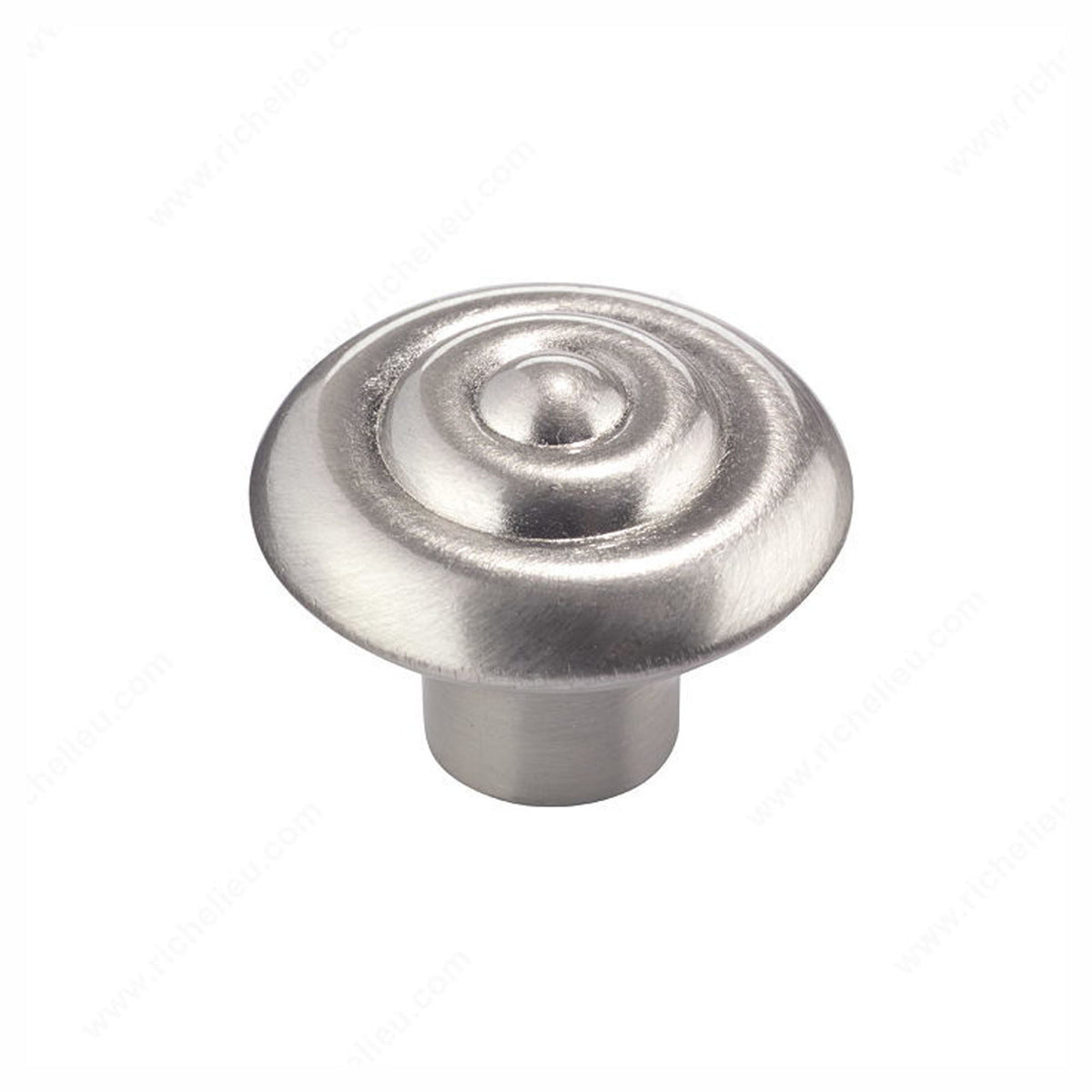 Bouton traditionnel en métal, nickel brossée, 32 mm