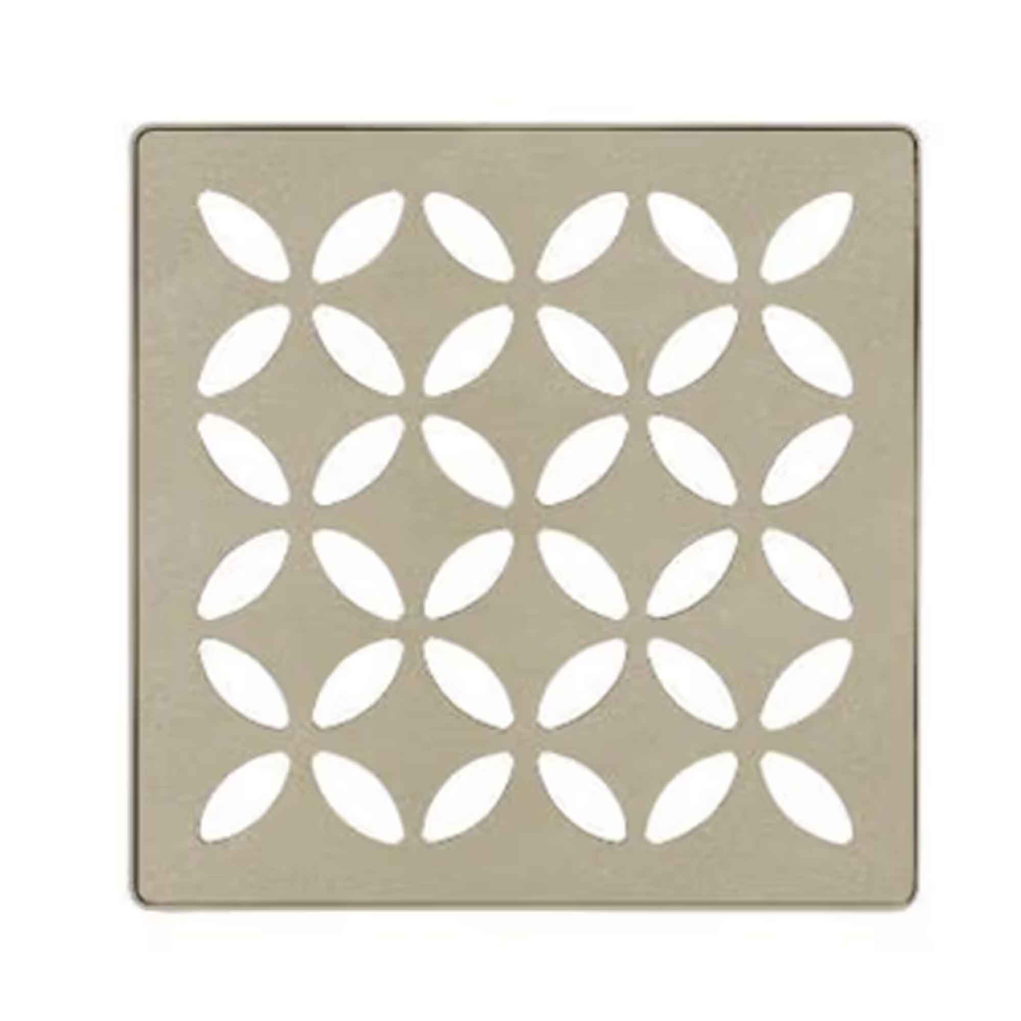 Grille de drain de douche linéaire à motif floral, 48'' 