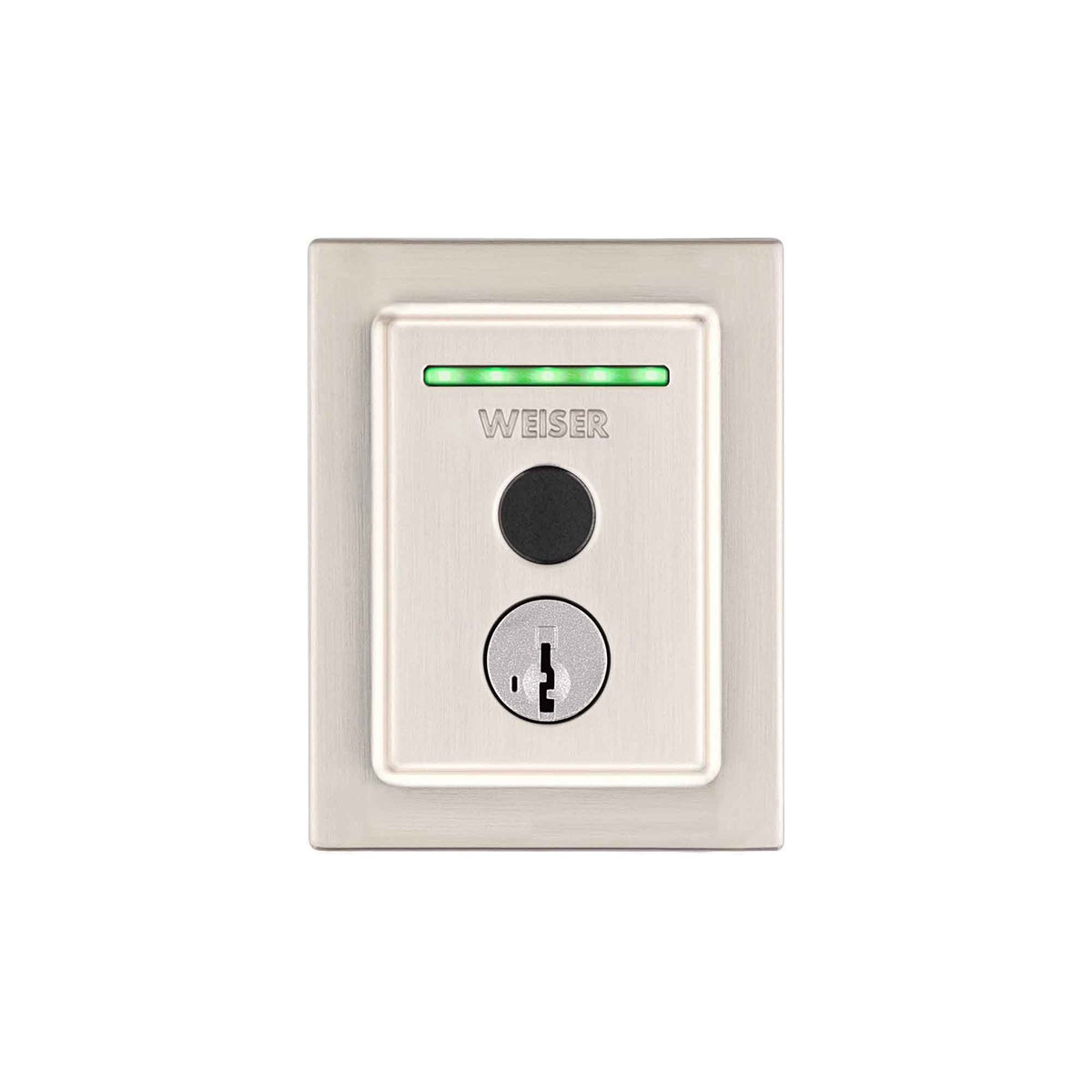 Serrure intelligente Halo à empreinte digitale et Wi-Fi intégré de style contemporain, nickel satiné