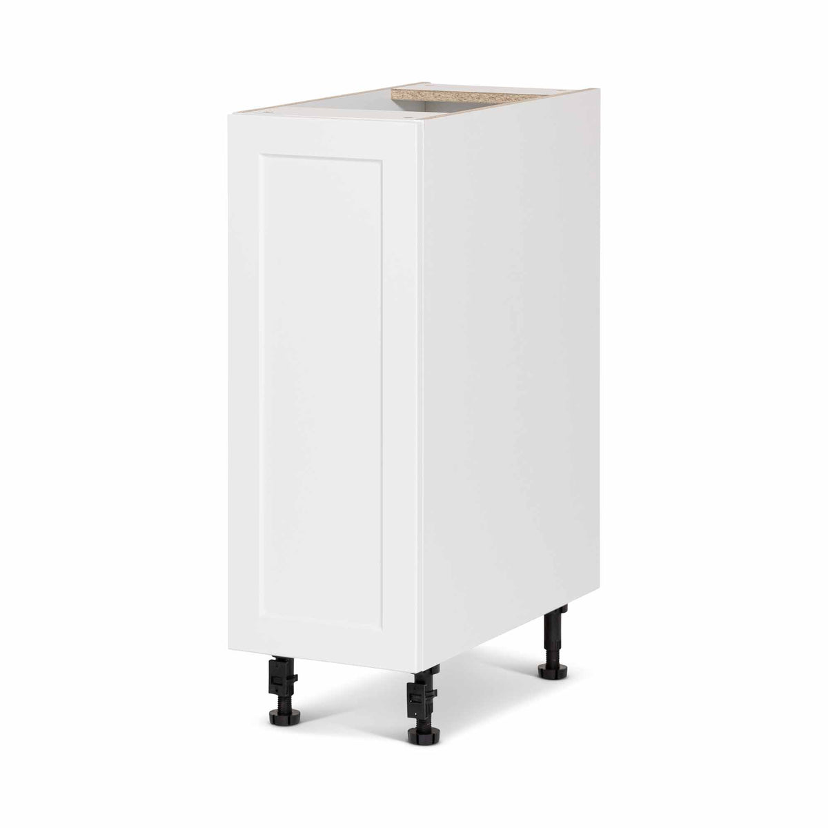 Module de bas d&#39;armoire de cuisine de style Shaker en mélamine blanche avec 1 porte, 12&quot;