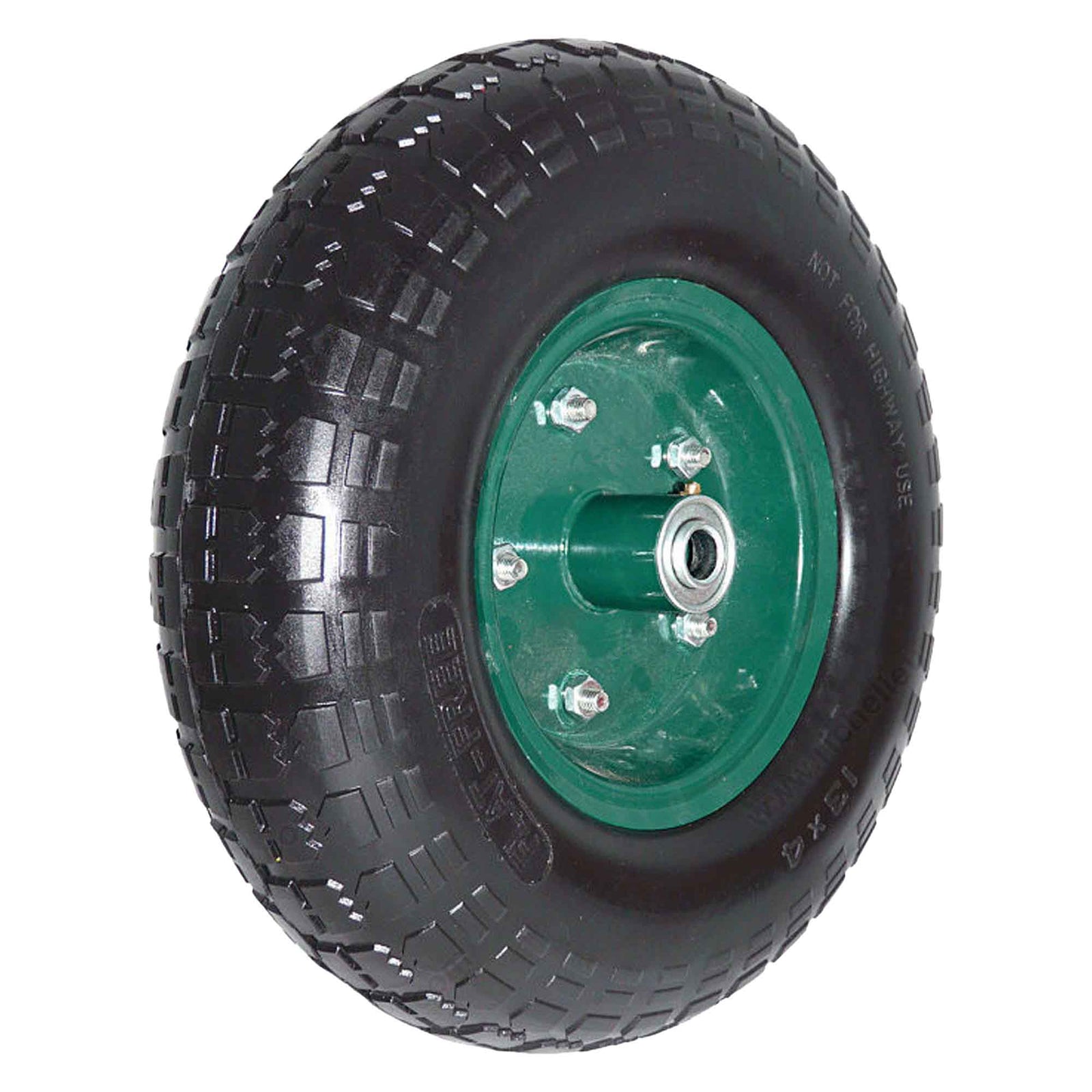 Roue increvable en métal décentré pneu à crampons, 13''