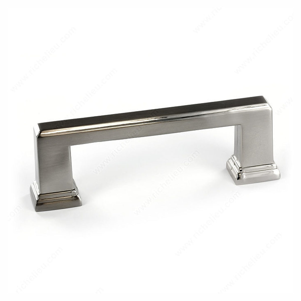 Poignée transitionnelle métal, nickel brossé, 96 mm