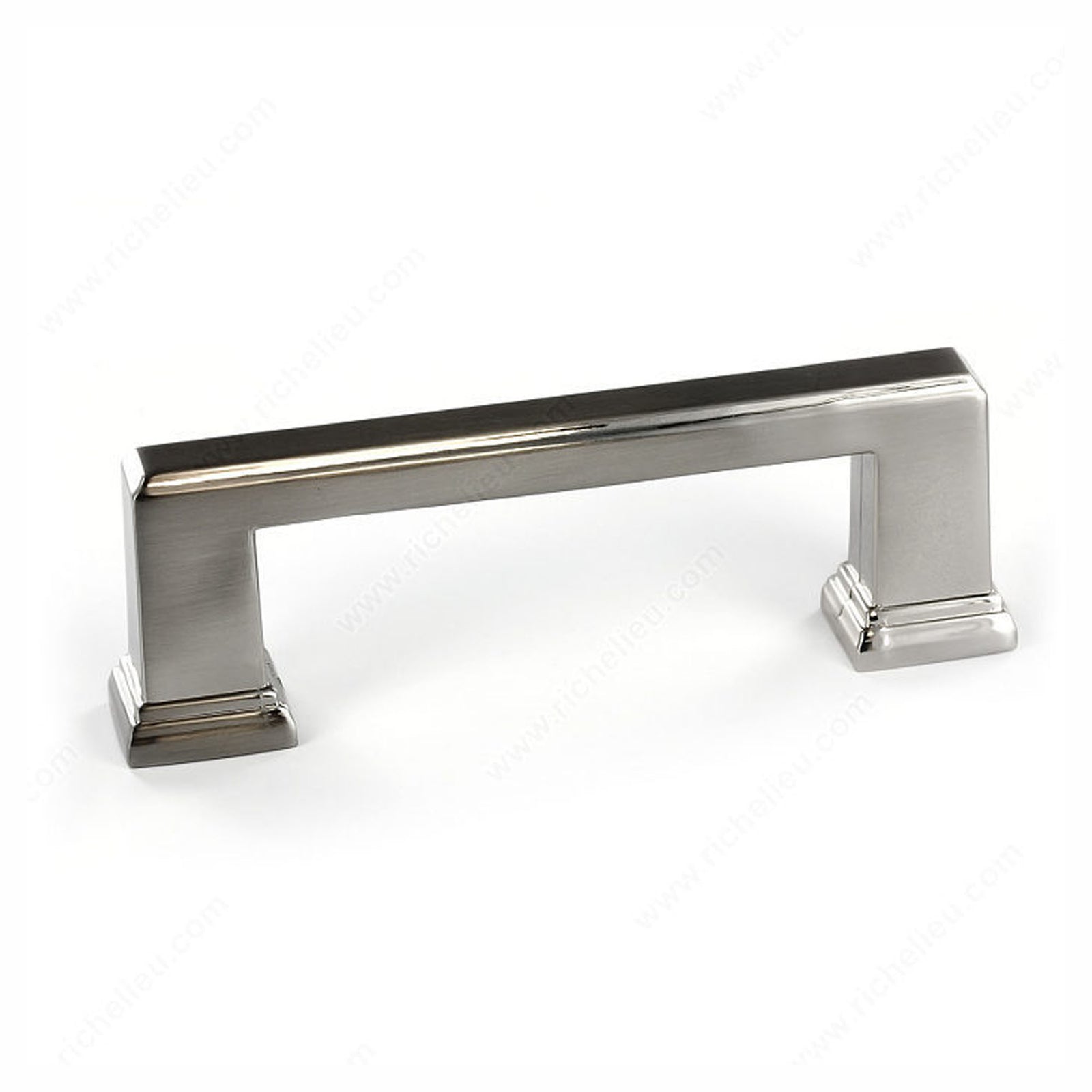 Poignée transitionnelle métal, nickel brossé, 96 mm