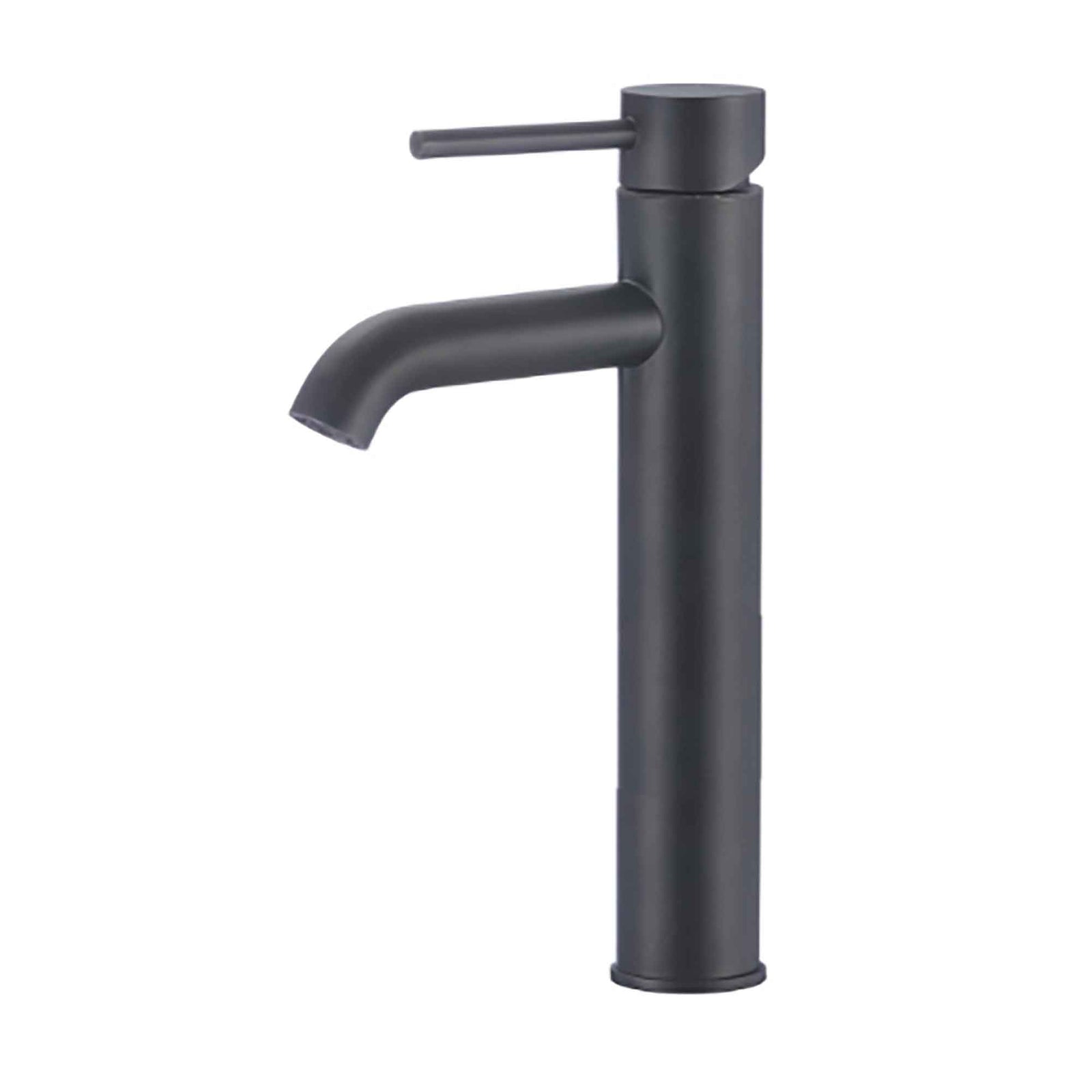Robinet de vasque, rond, poignée de leviers, noir