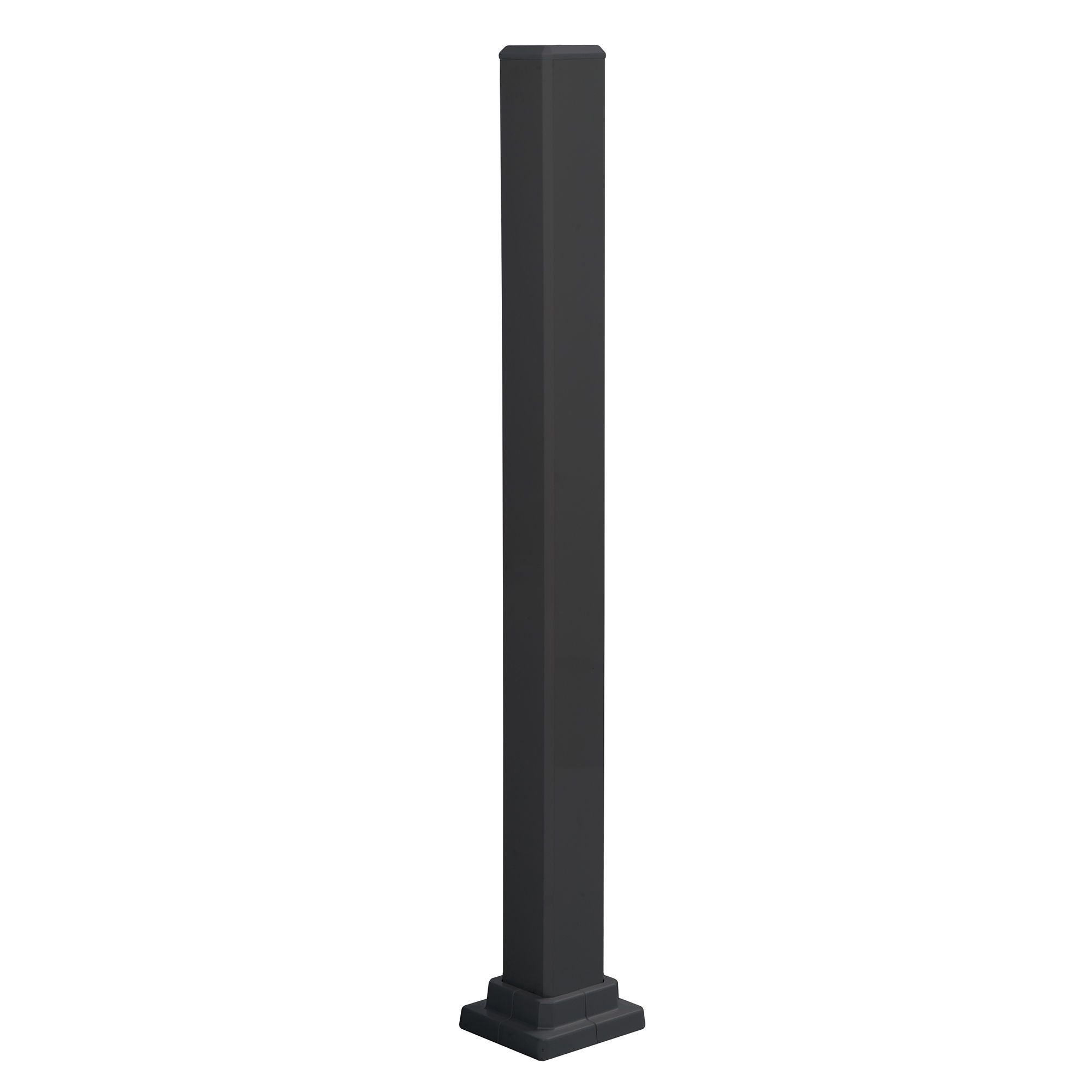 Poteau de montage en aluminium noir pour rampe de 36'' de hauteur, 37-1/2'' x 3''
