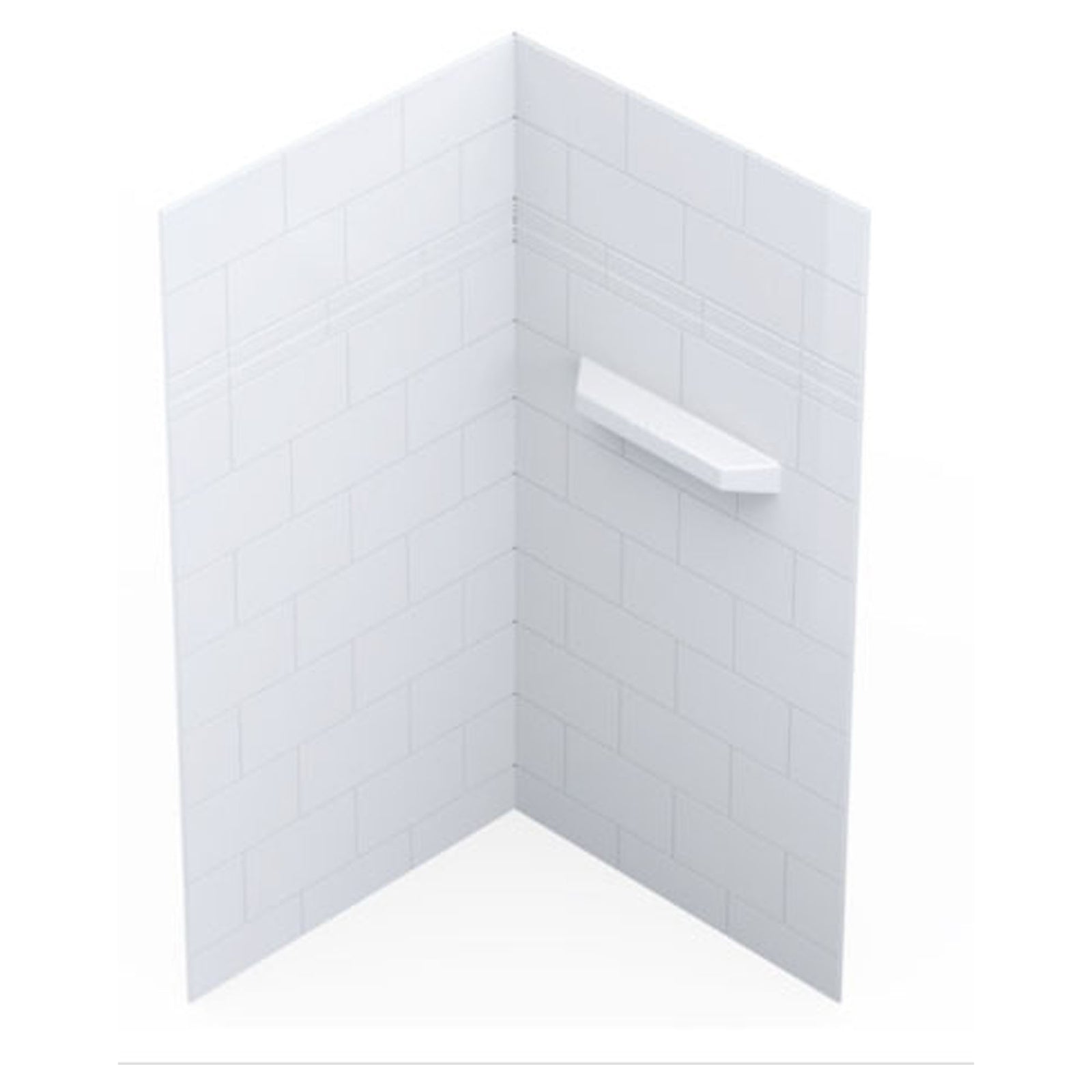 Contour de douche en polystyrene, cheverny, blanc, 80'