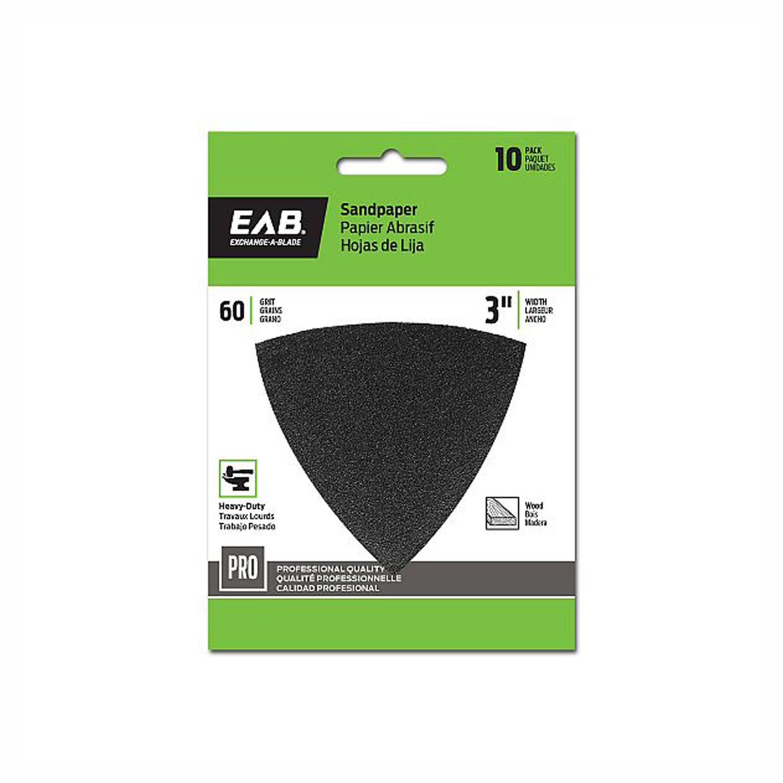 Tampon ponçage oscillant triangulaire abrasif 60 grains (emballage de 10)