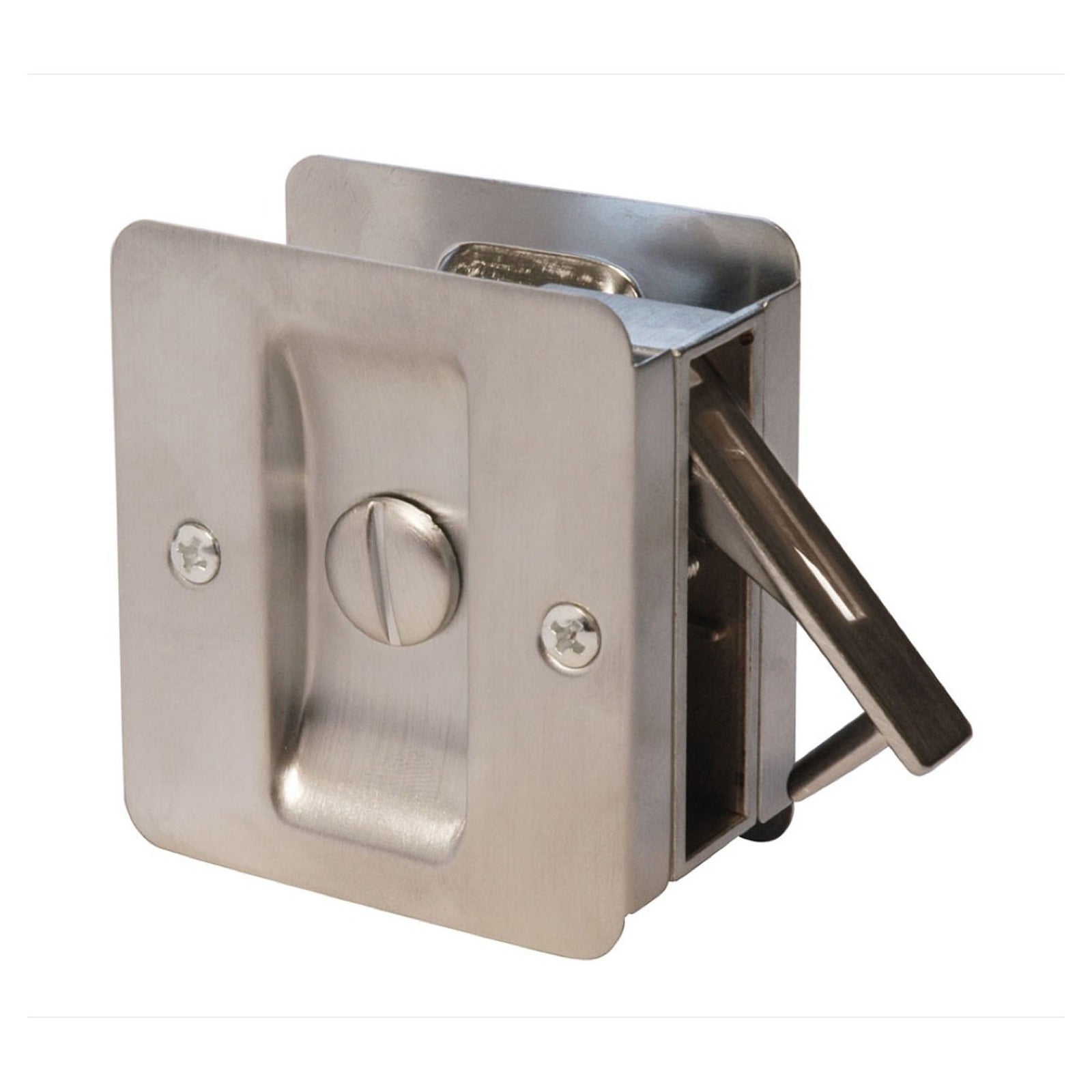 Poignée privée carrée pour porte escamotable, nickel satiné