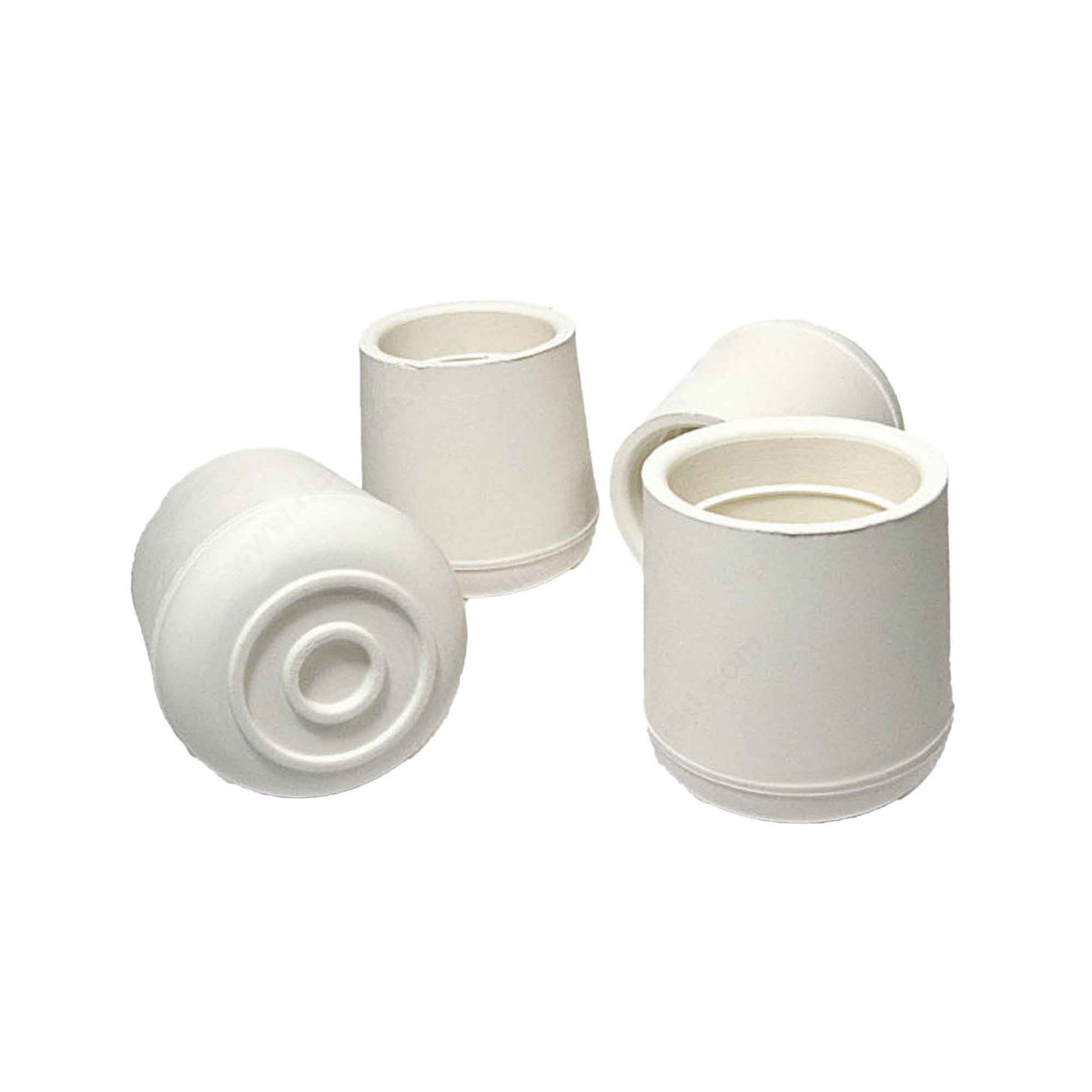 Embouts ronds en caoutchouc blanc pour patte de chaise, 1-1/4'' (4 unités)