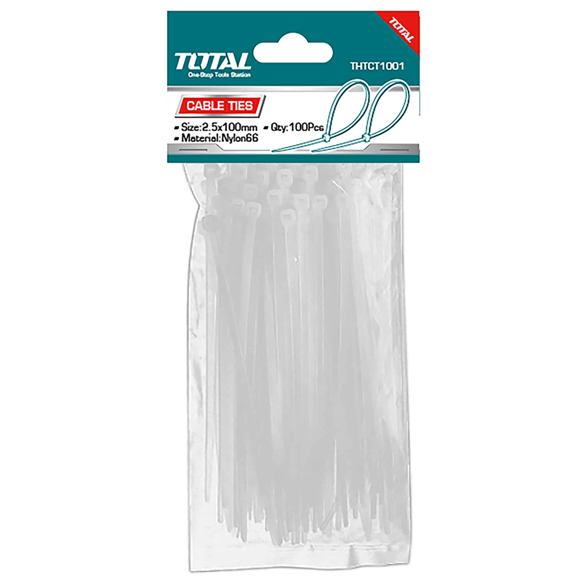 Attache-câbles blanc en nylon 66, 4'' (paquet de 100)