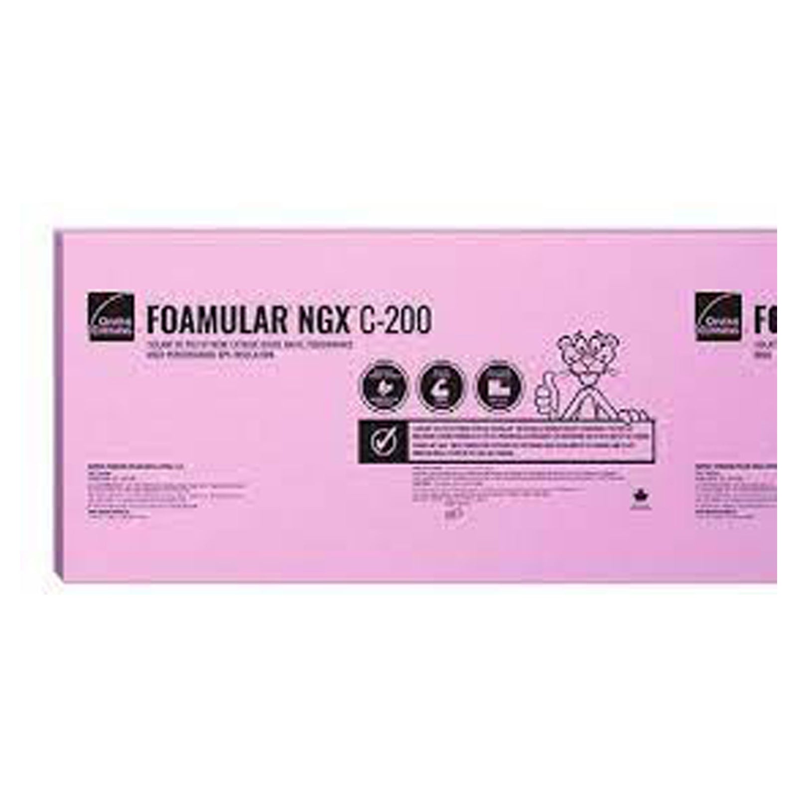 Panneau de Styrofoam, Codebord, 2'' x 2' x 8', Rose